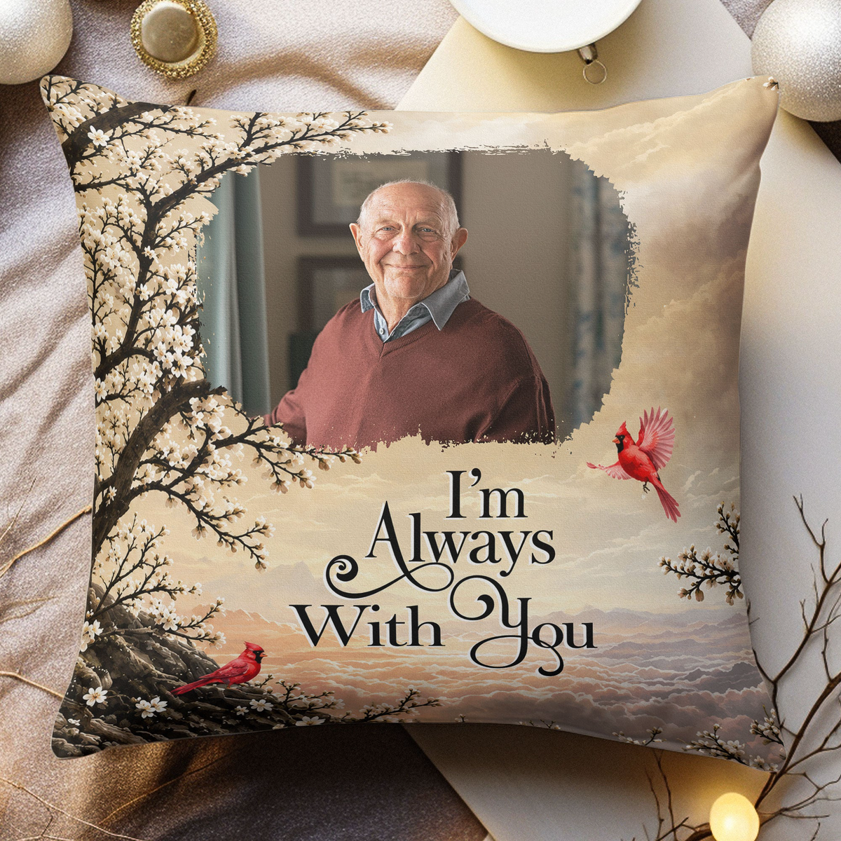 Custom Photo Memorial Gifts I'm Always With You Sympathy Gifts - Personalized Pillow