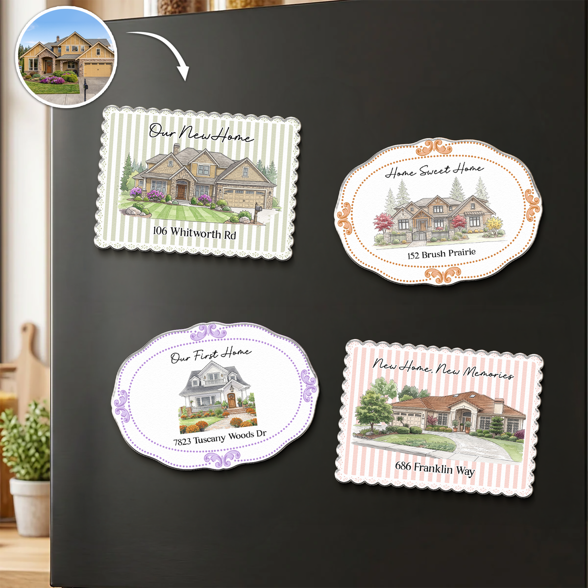 Custom Photo New House Gifts For Couple, Family - Personalized Magnet