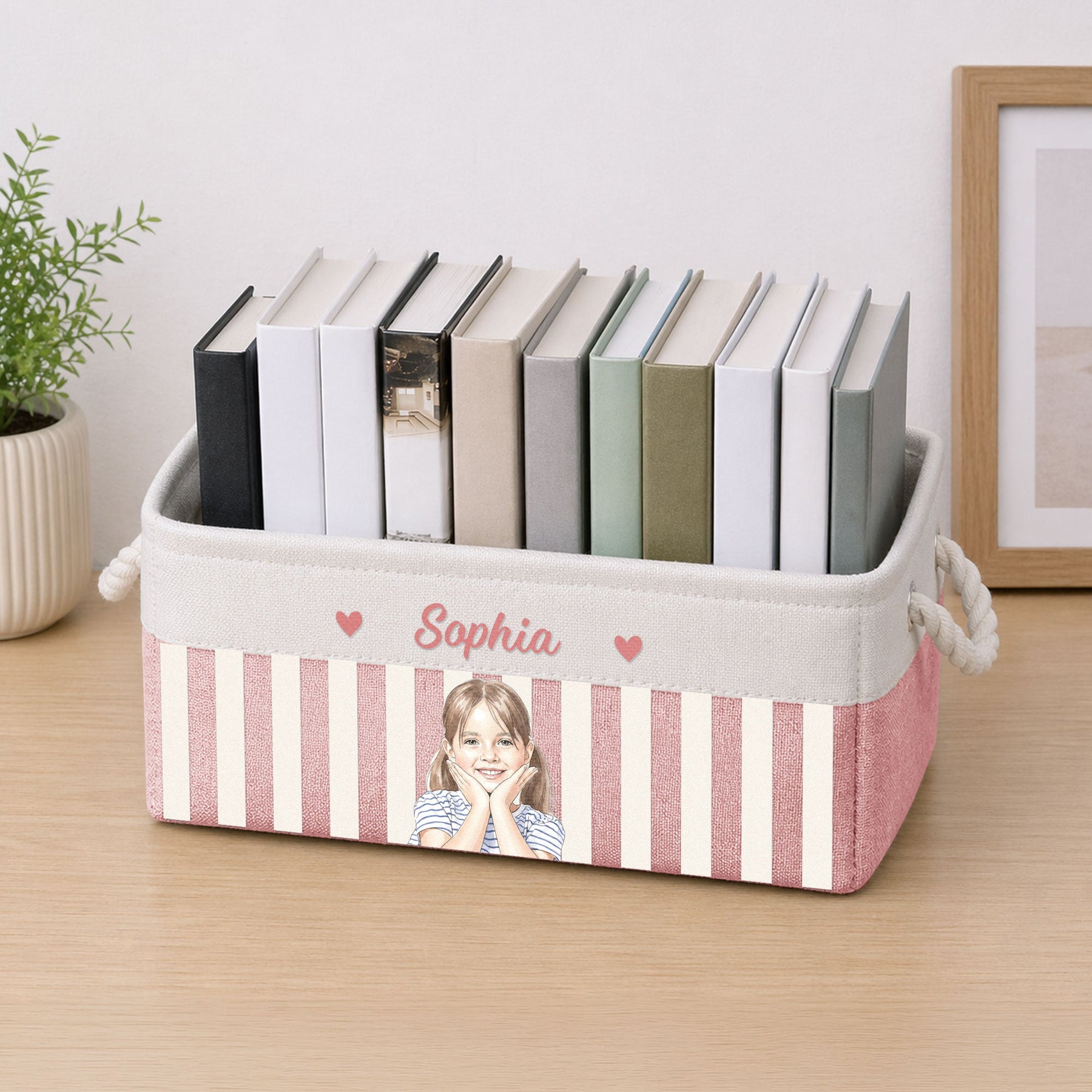 Custom Photo Watercolor Style - Personalized Storage Basket
