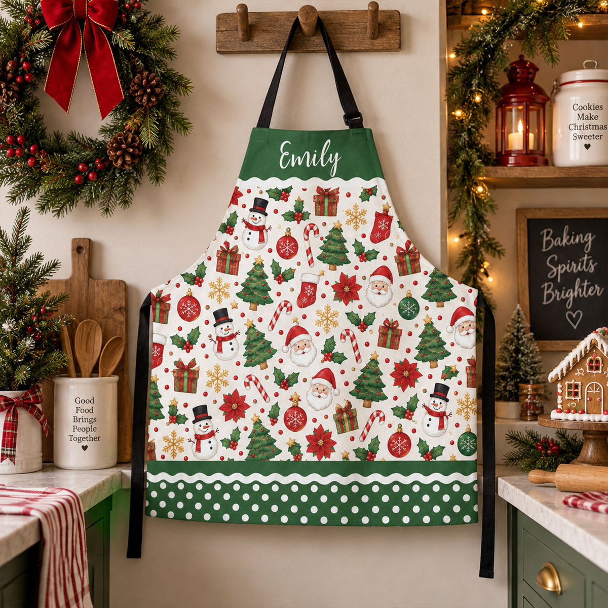 Cute Christmas Holiday, Nutcracker, Gingerbread Custom Name Gift For Mom, Grandma, Her - Personalized Apron
