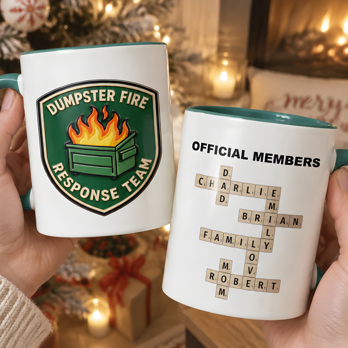 Dumpster Fire Response Team - Custom Crossword Names - Personalized Mug