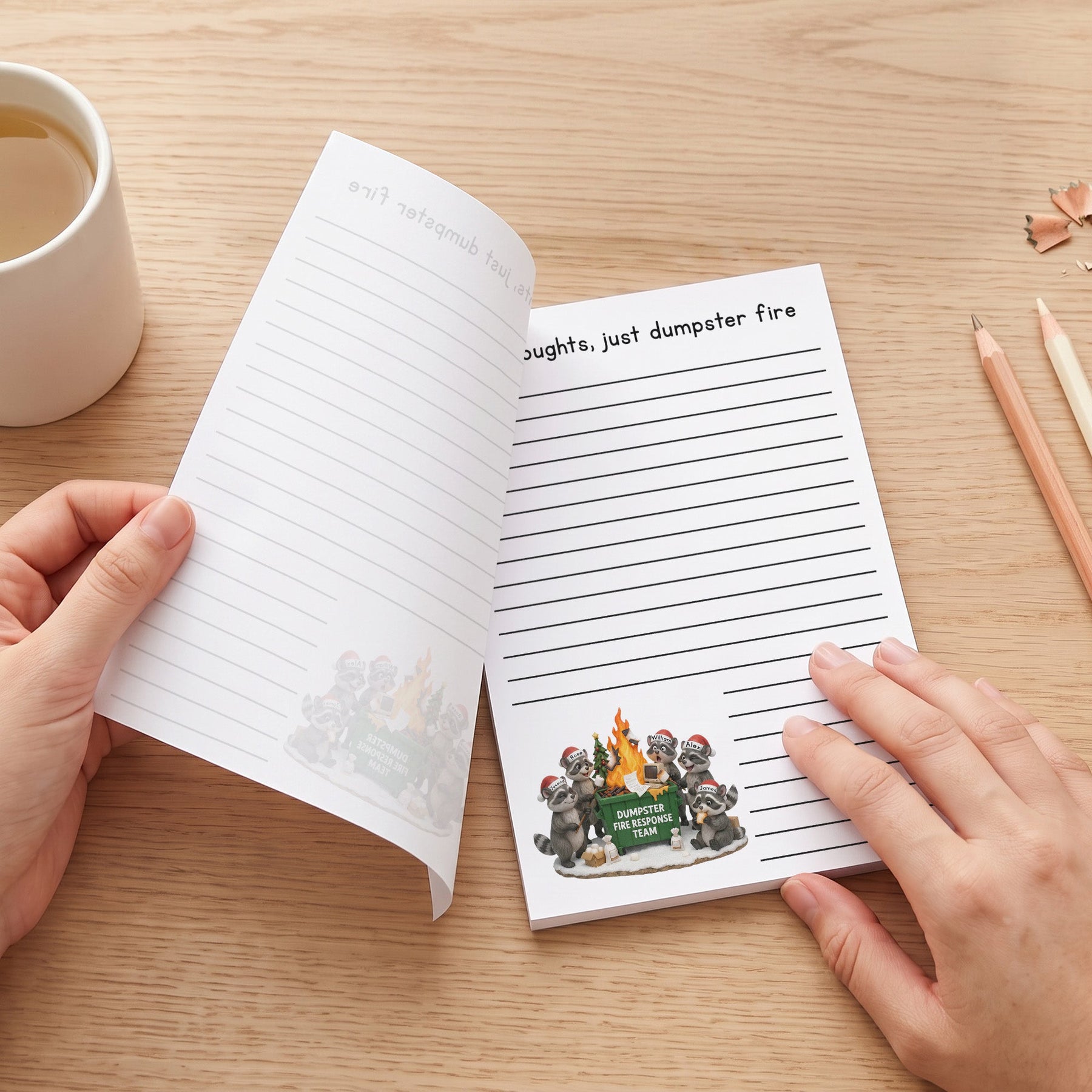 Dumpster On Fire Response Team - Funny Bulk Christmas Gifts For Coworker - Personalized Notepad