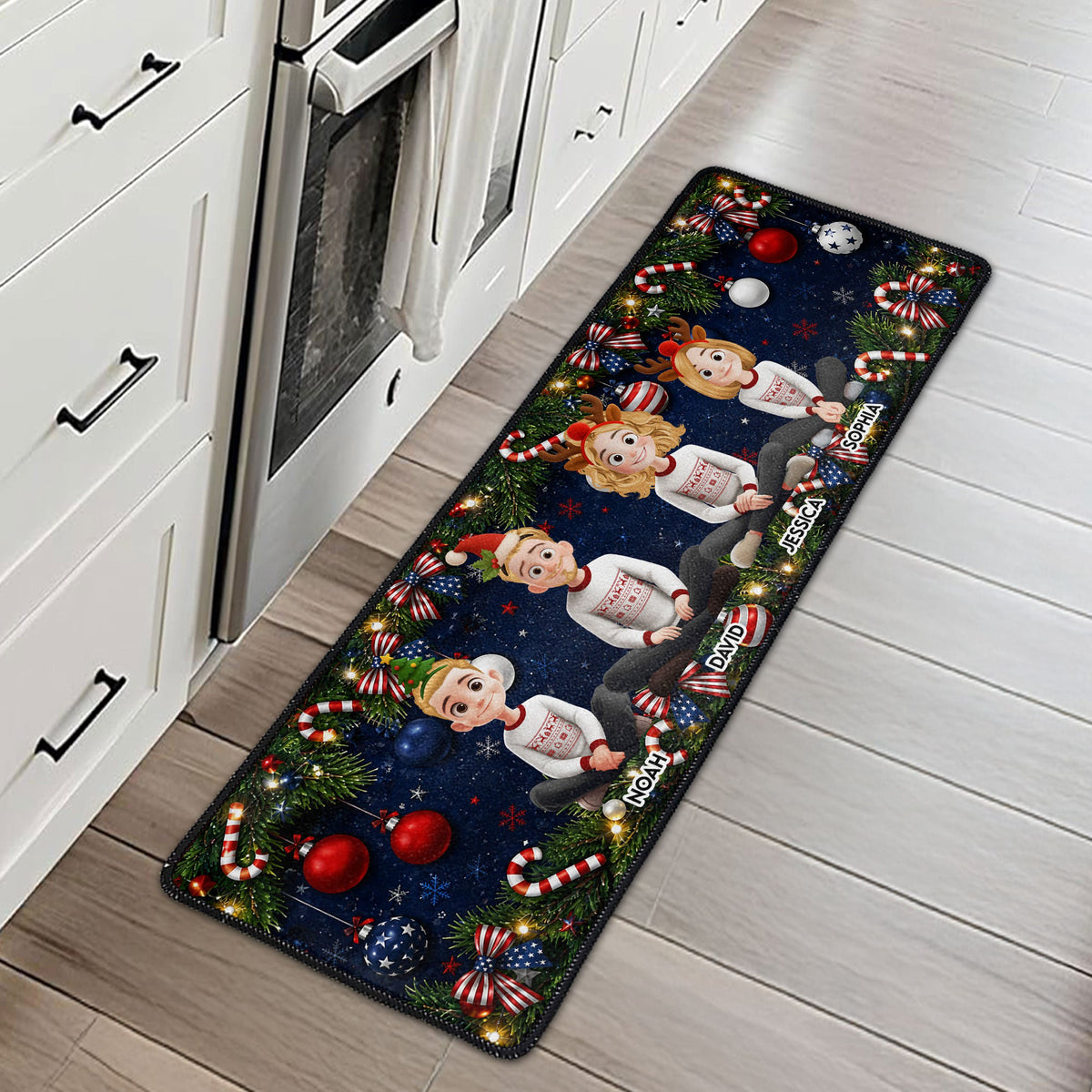 Family Christmas 250Th Year Of Freedom Celebrate - Personalized Runner Rug