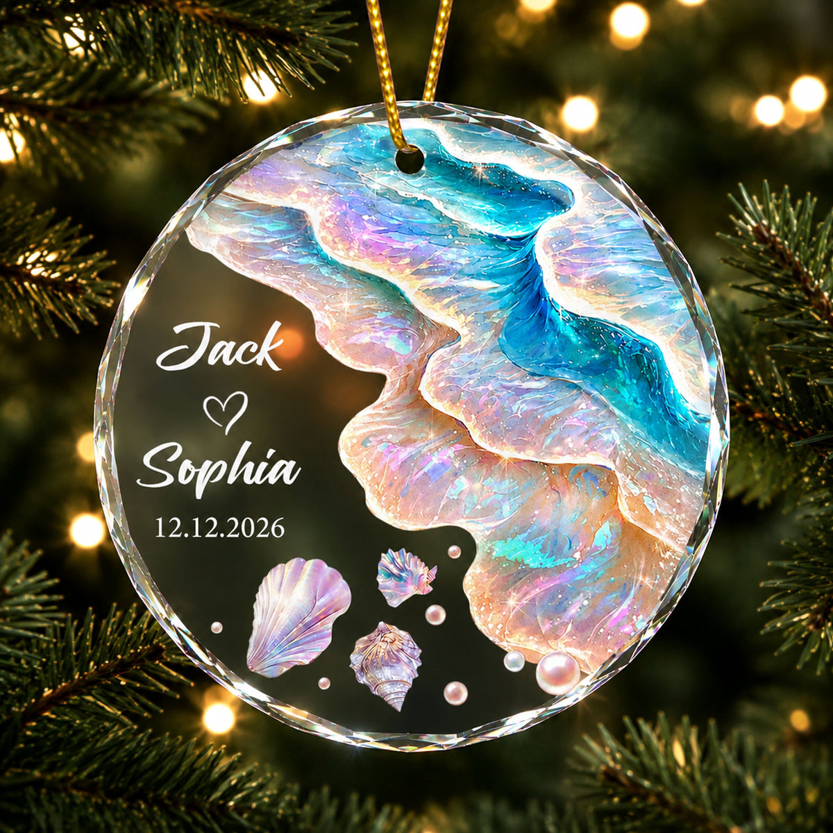 First Christmas Ocean Theme - Gifts For Newlywed Couples - Personalized Ornament