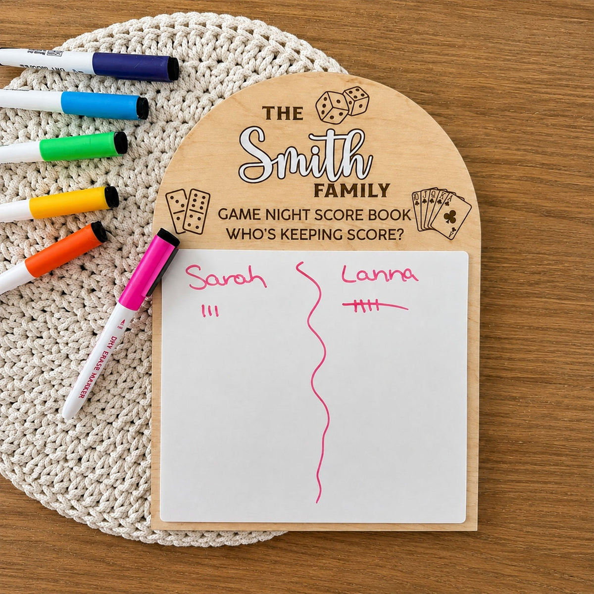 Family Game Night Scoreboard For Couples, Family, Grandkids & Grandparents - Personalized Sign 1