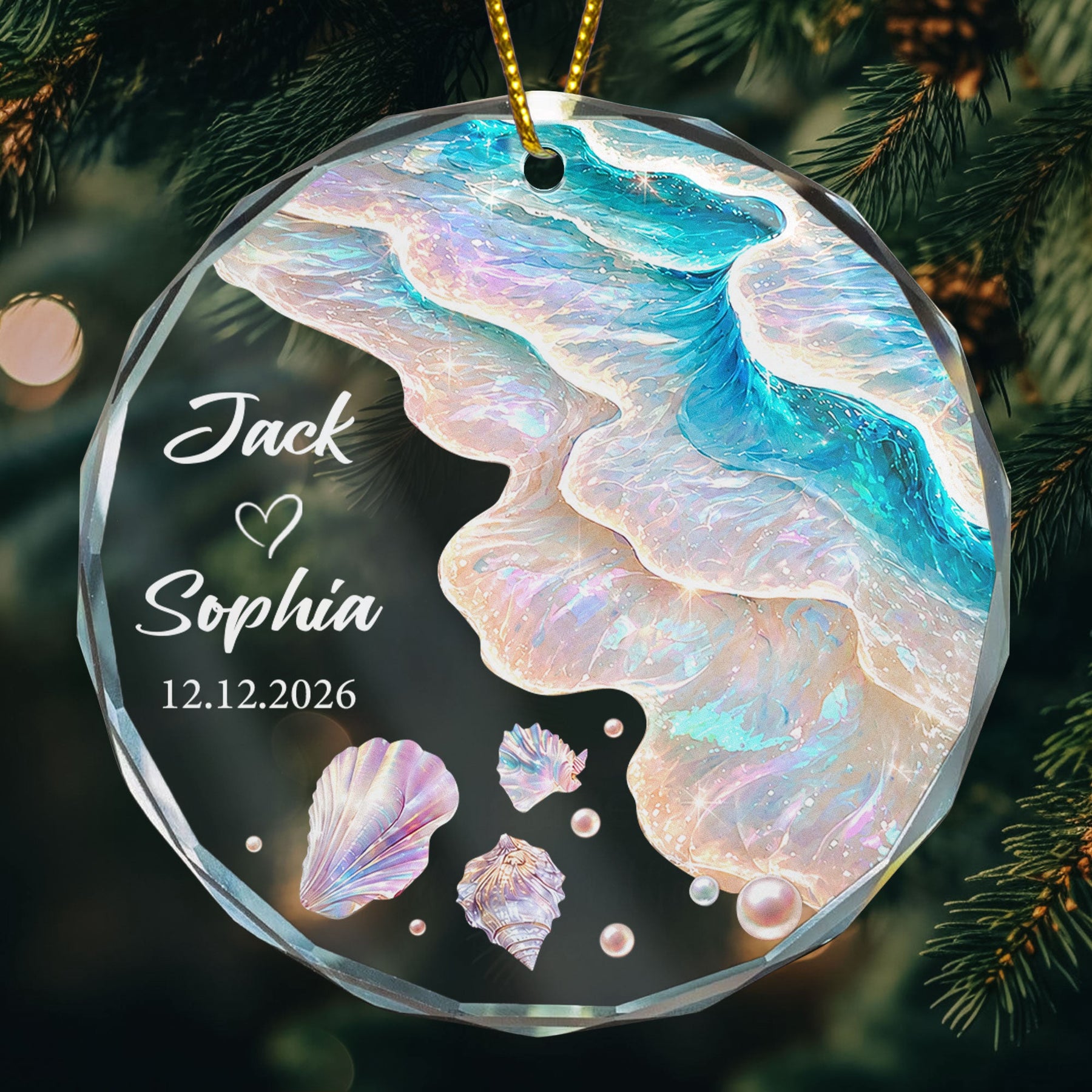 First Christmas Ocean Theme - Gifts For Newlywed Couples - Personalized Ornament