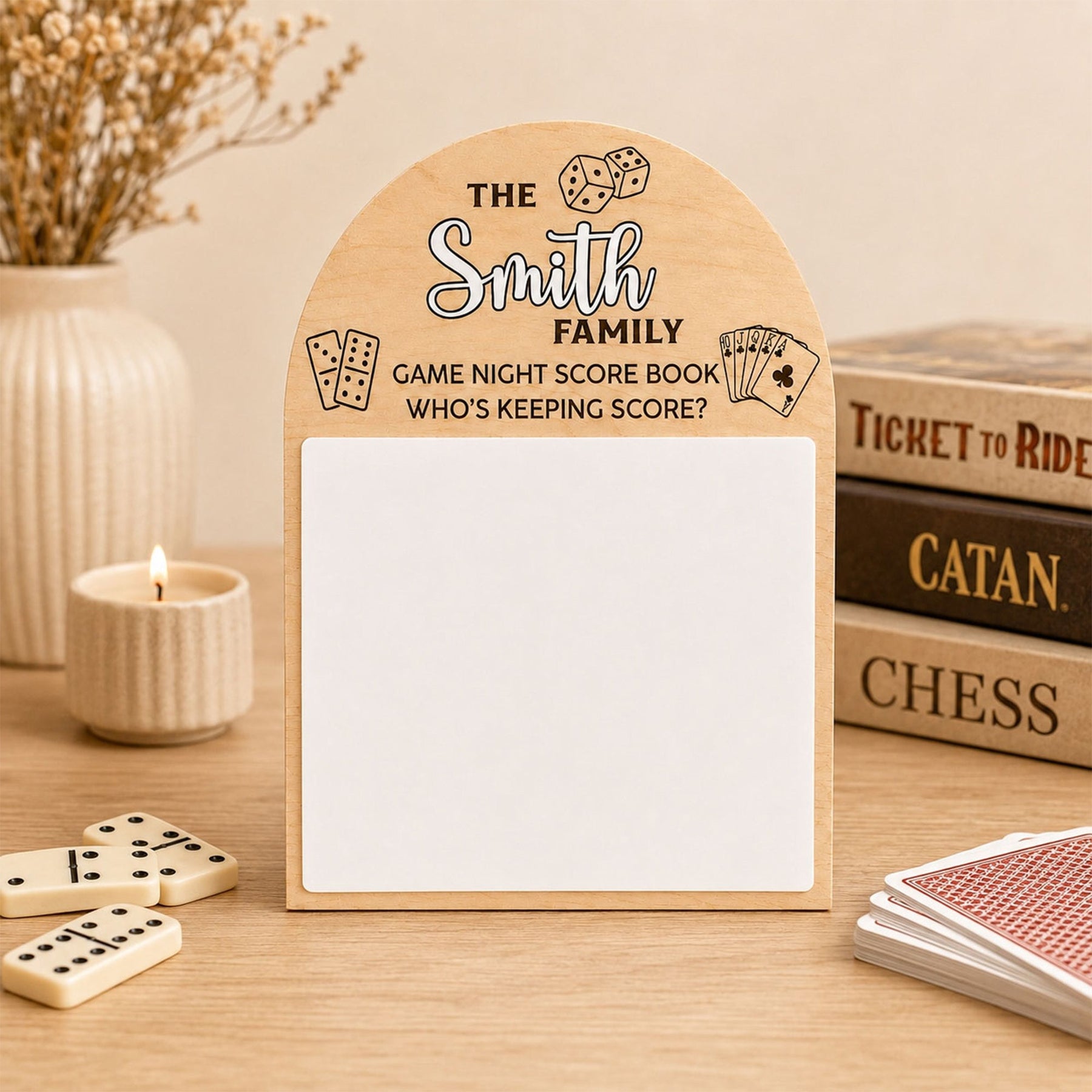 Family Game Night Scoreboard For Couples, Family, Grandkids & Grandparents - Personalized Sign
