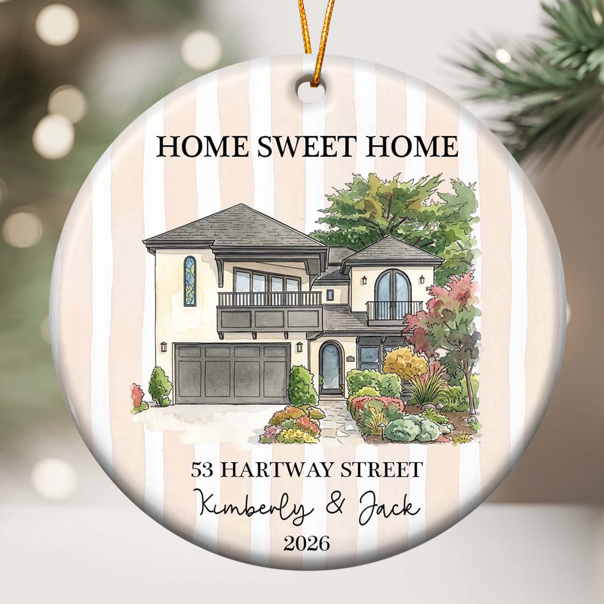 First Christmas Together In New Home Christmas 2026 Custom Photo Watercolor - Personalized Ornament