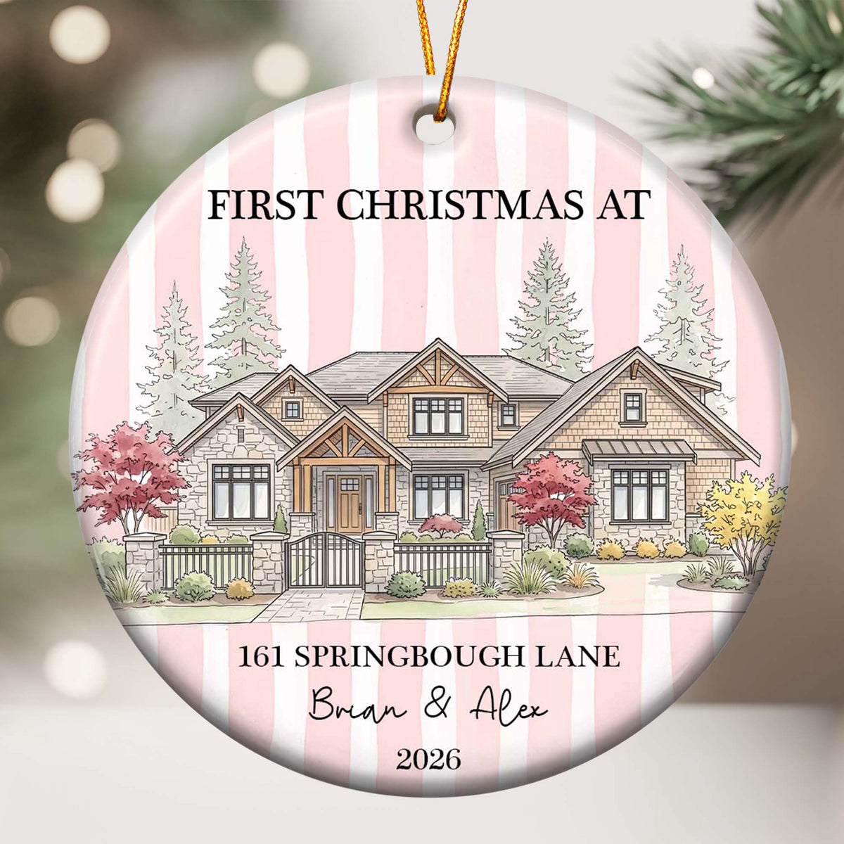 First Christmas Together In New Home Christmas 2026 Custom Photo Watercolor - Personalized Ornament