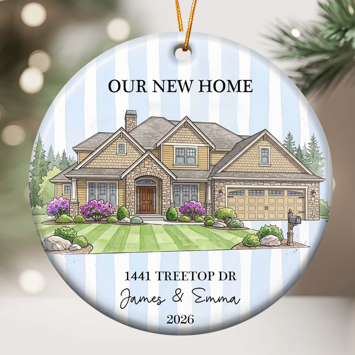 First Christmas Together In New Home Christmas 2026 Custom Photo Watercolor - Personalized Ornament