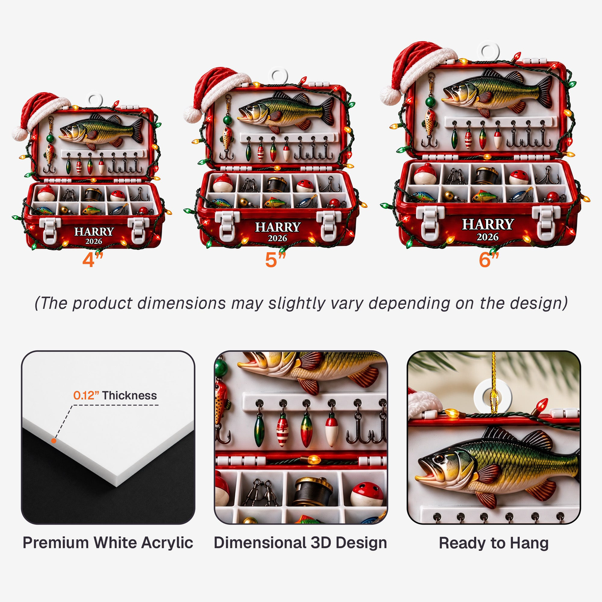 Fishing Tackle Box 3D Ornament For Fisherman, Dad Fishing Man Gifts - Personalized Ornament