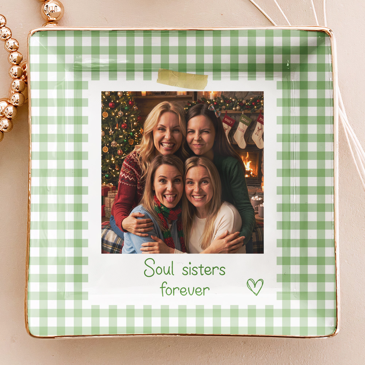 Friendship Gifts For Her BFF Custom Photo Besties Forever - Personalized Jewelry Dish