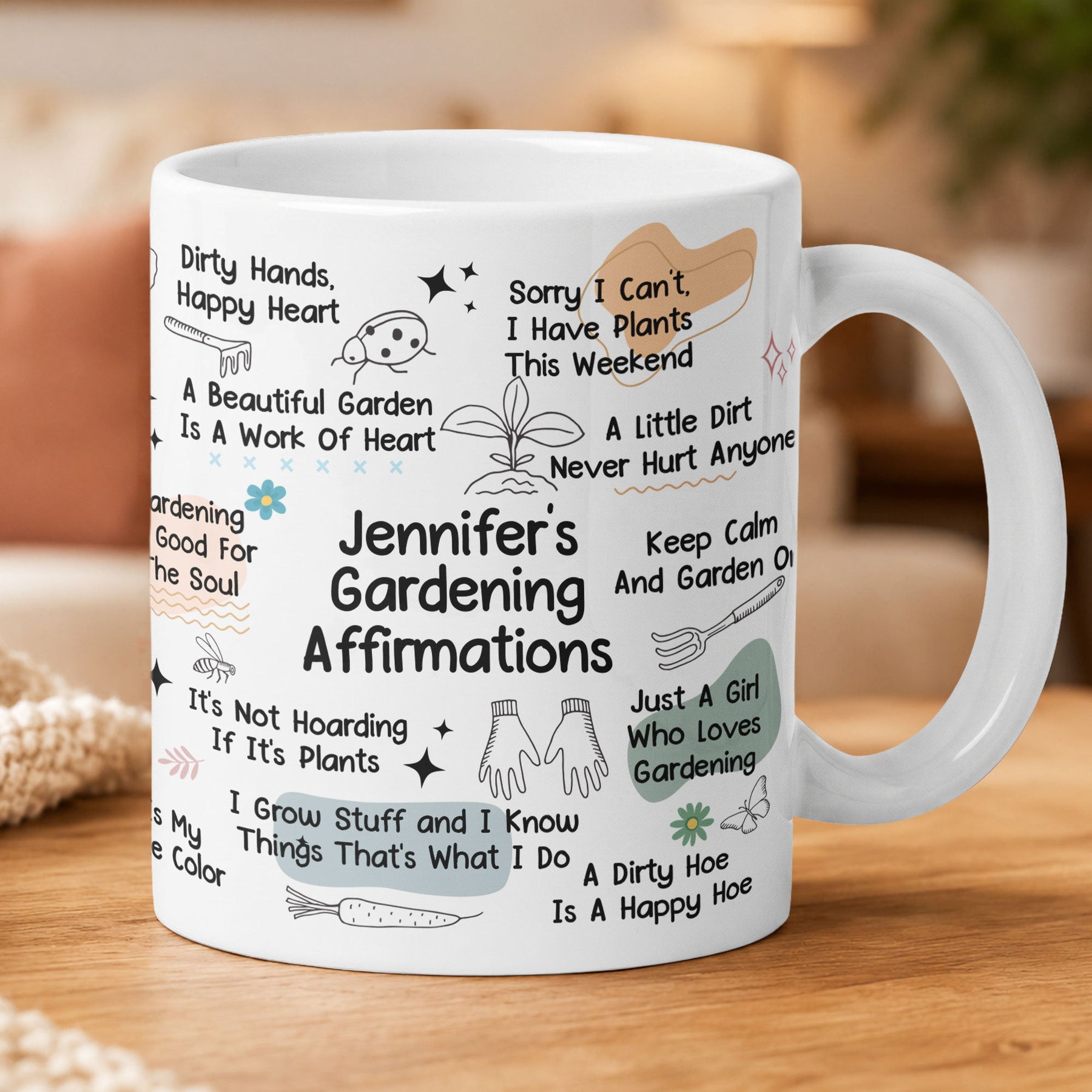 Gardening Affirmation Mug - Gift For Gardening Lover - Personalized Mug
