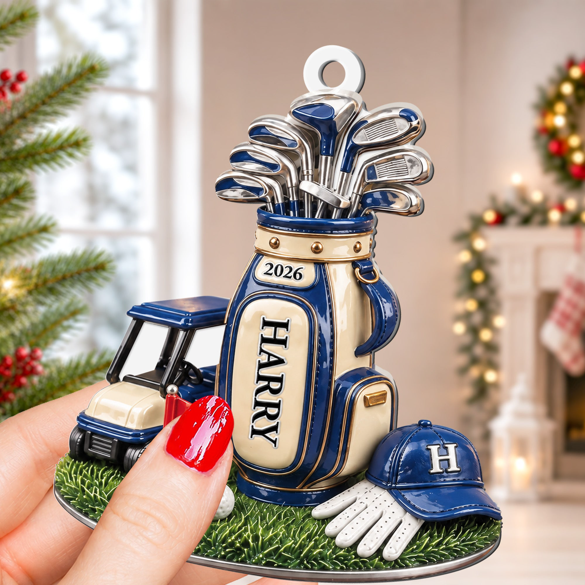 Golf Bag 3D Relief Acrylic Xmas For Golf Lover Golfer Dad - Personalized Ornament