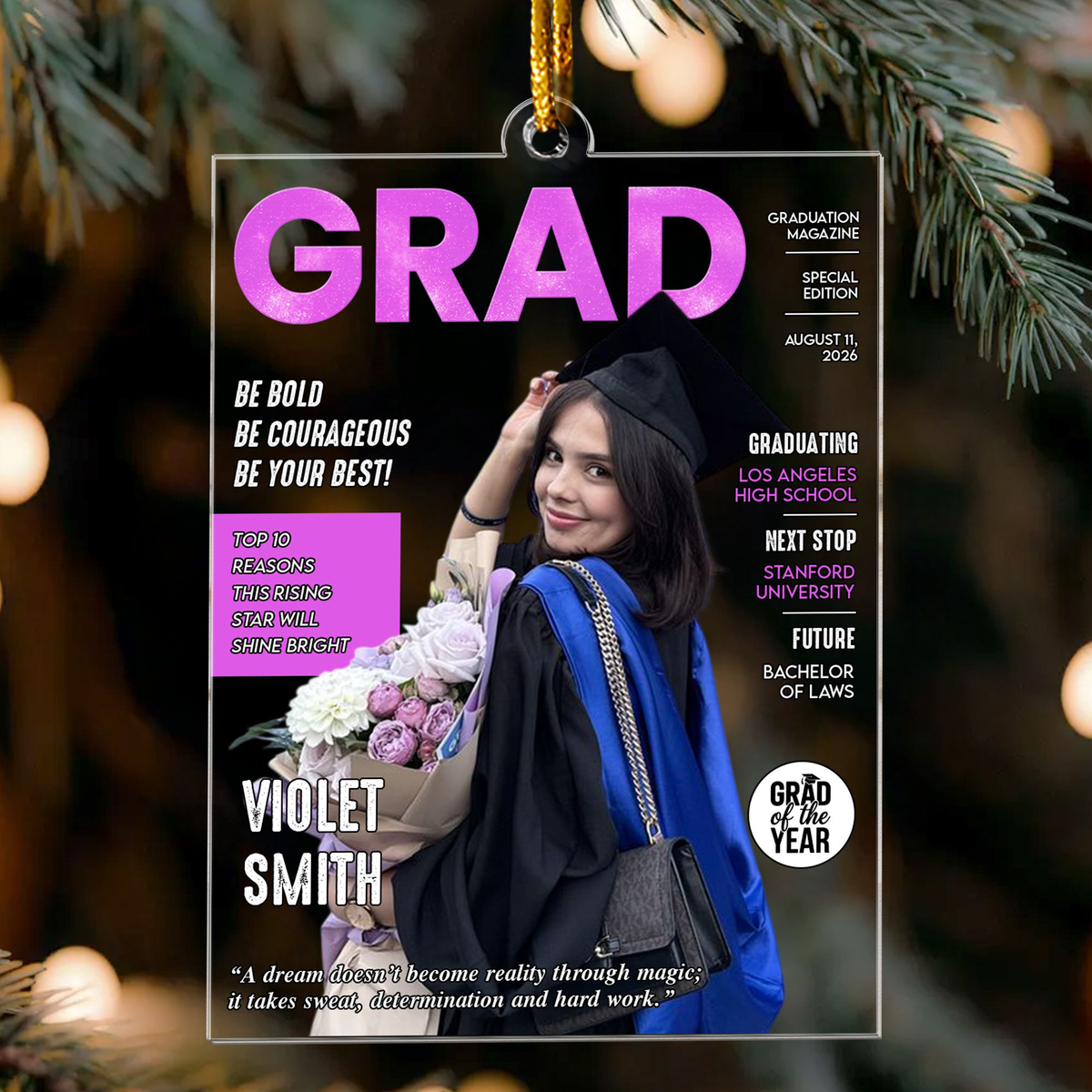 Graduation Magazine - Personalized Ornament