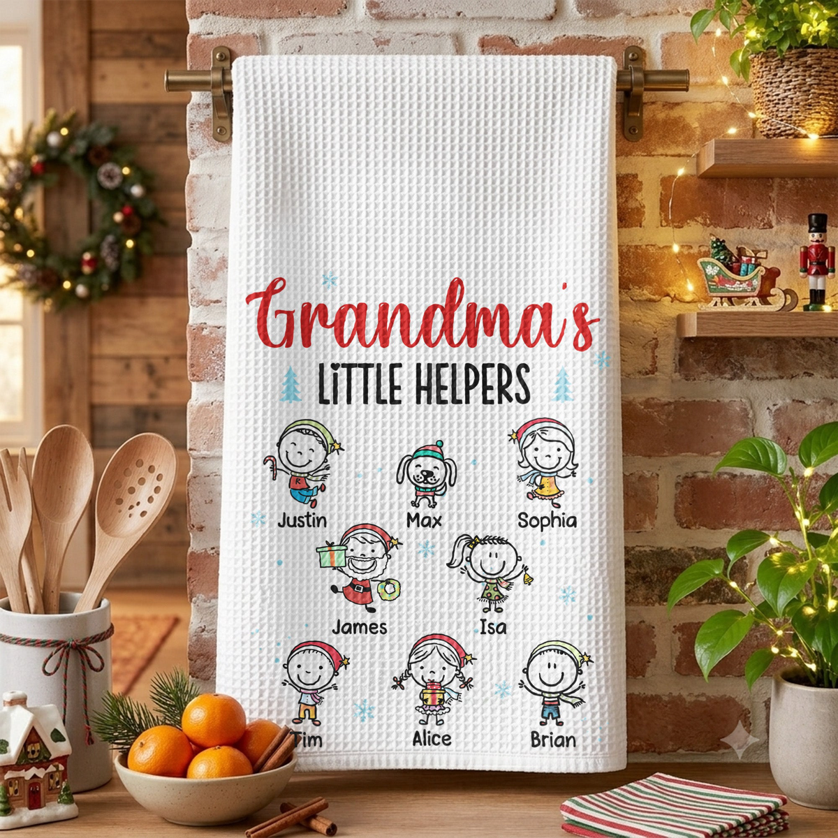 Grandma's Little Helpers - Personalized Kitchen Towel