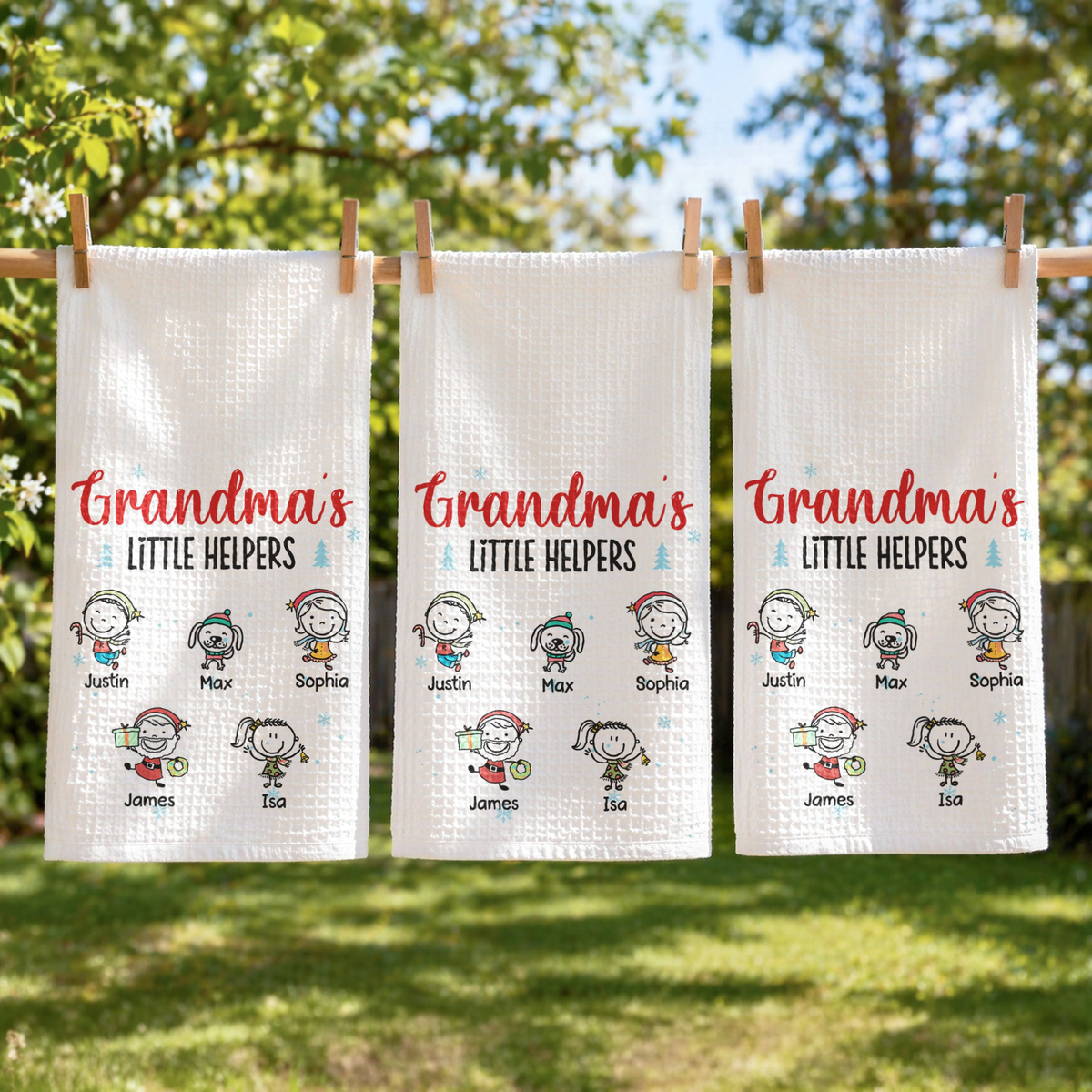 Grandma's Little Helpers - Personalized Kitchen Towel