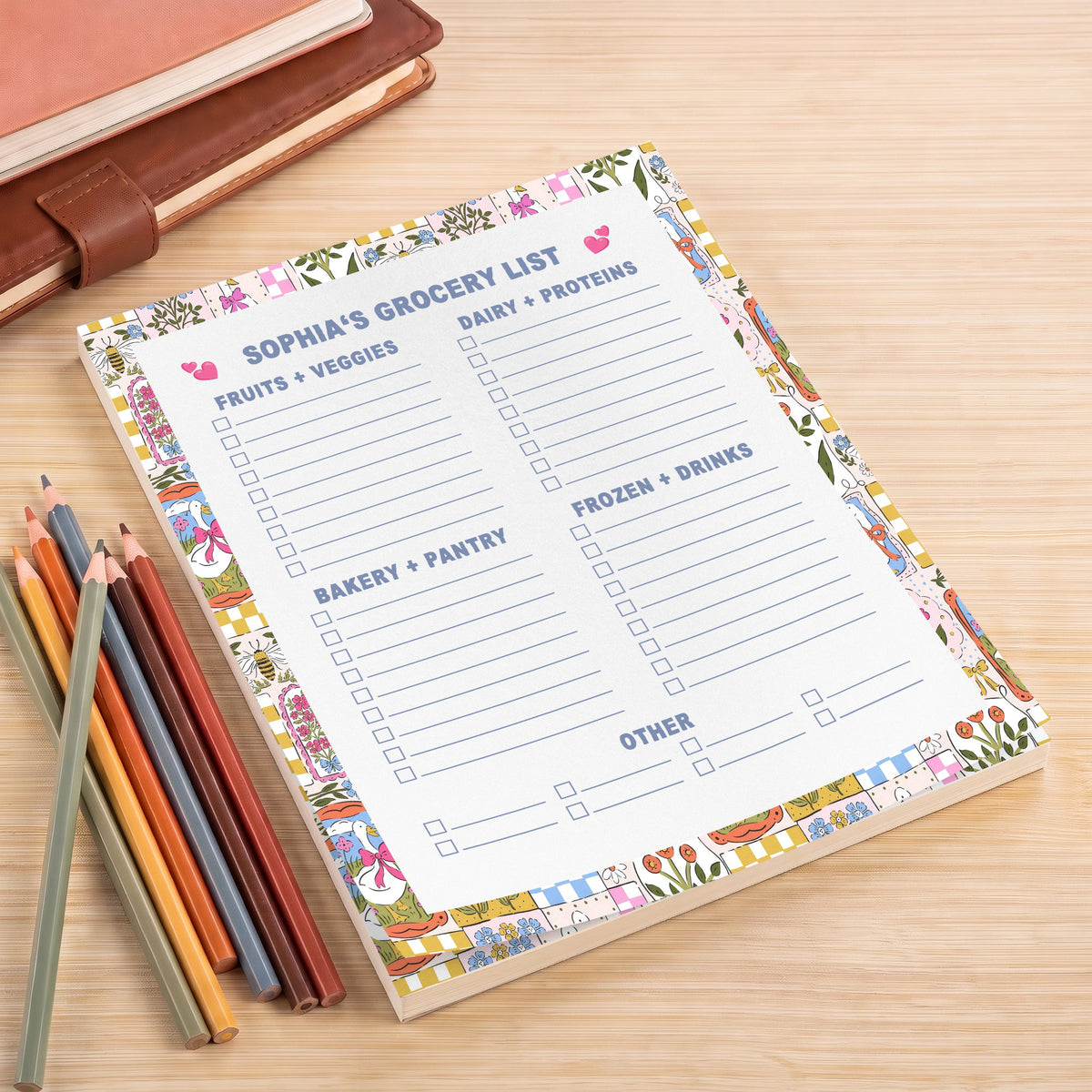 Grocery List Gift For Her Wife Mom Daughter - Personalized Notepad