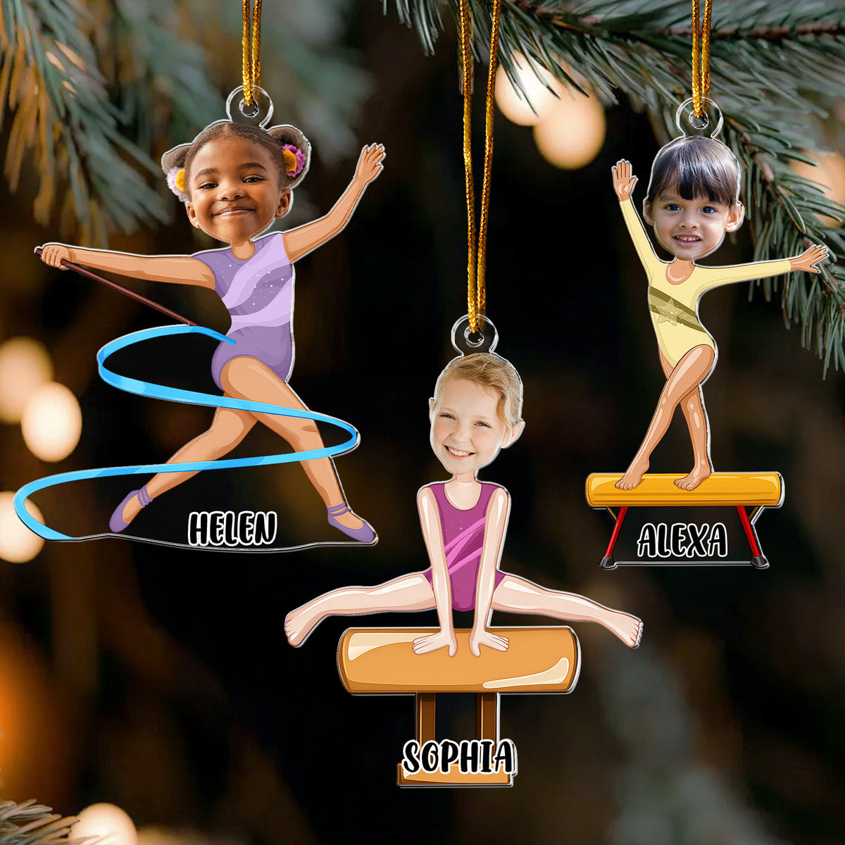 Gymnastic Girl Christmas Gift - Personalized Ornament