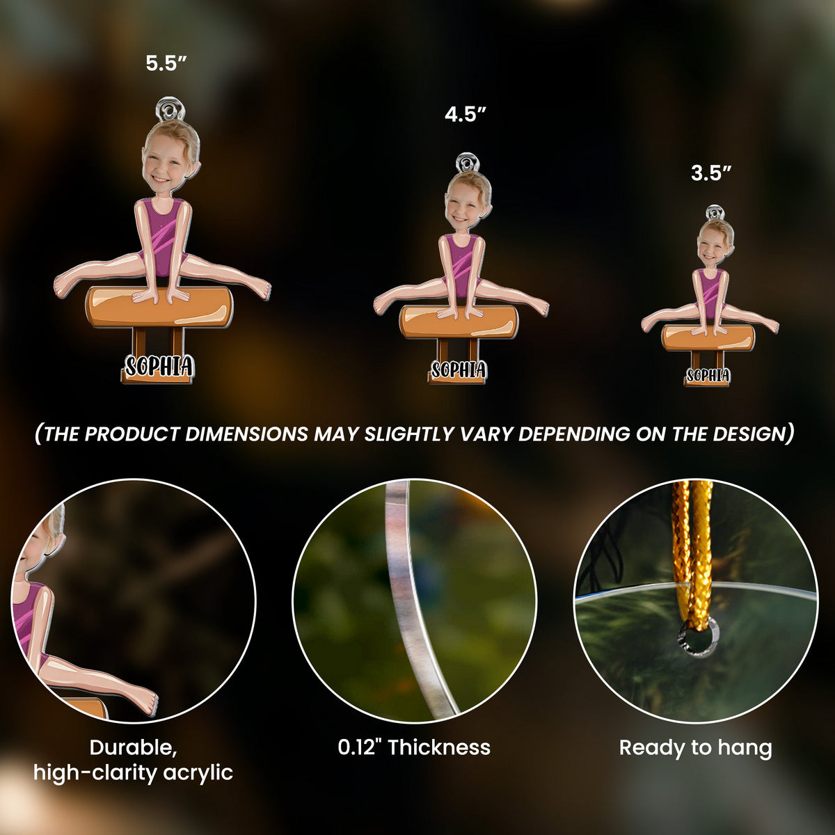 Gymnastic Girl Christmas Gift - Personalized Ornament