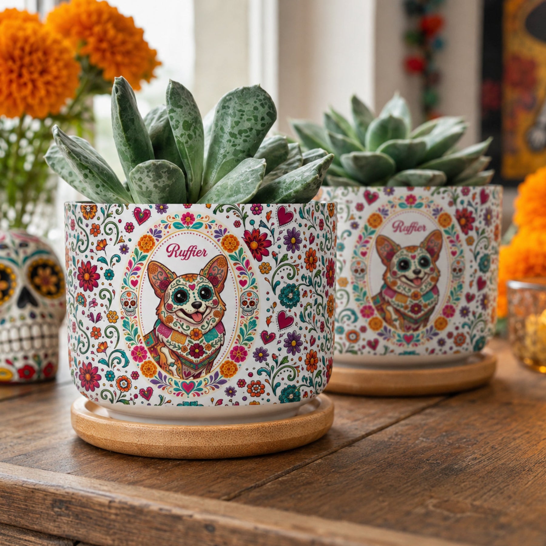 Hispanic Floral Pet Gifts For Pet Owners - Personalized Plant Pot