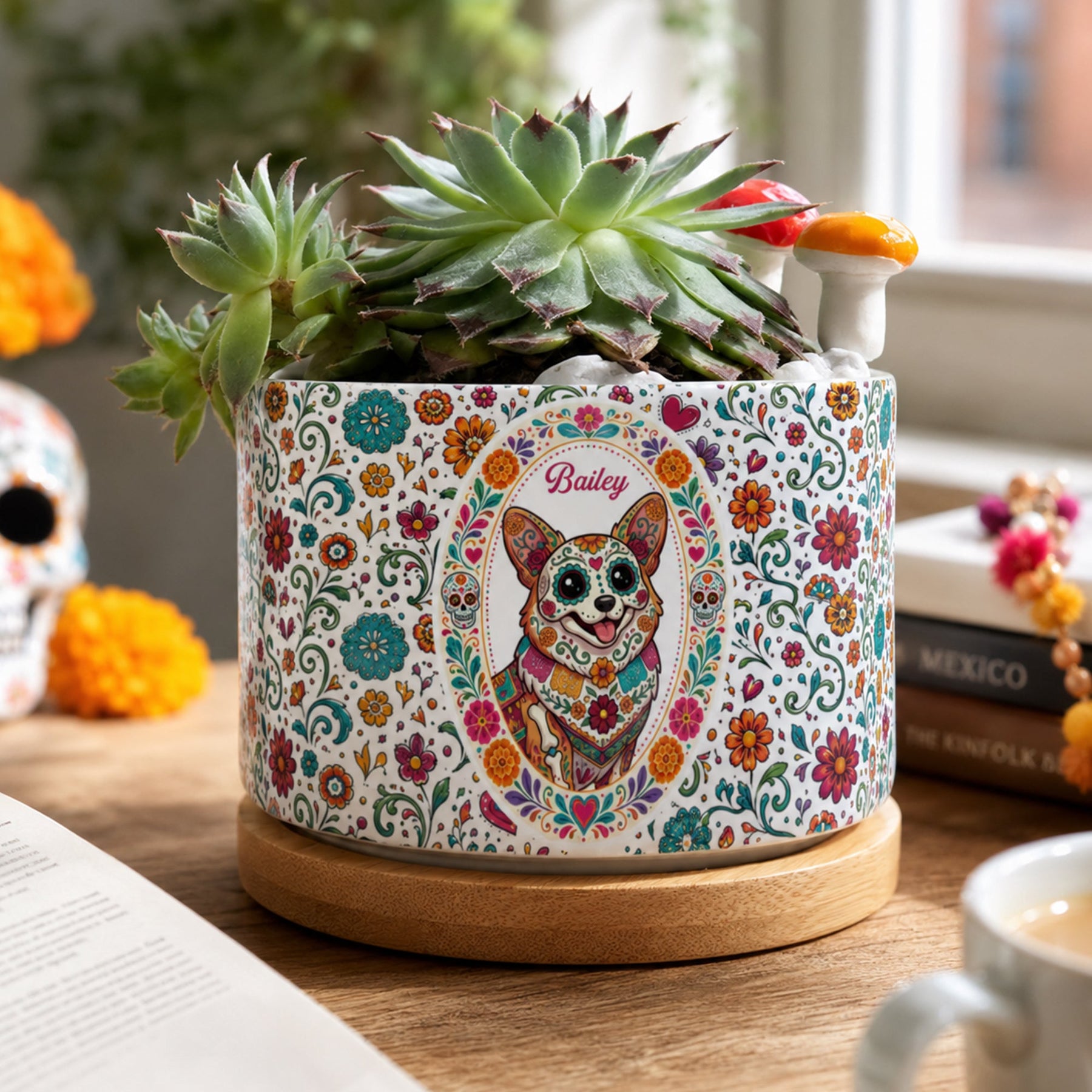 Hispanic Floral Pet Gifts For Pet Owners - Personalized Plant Pot
