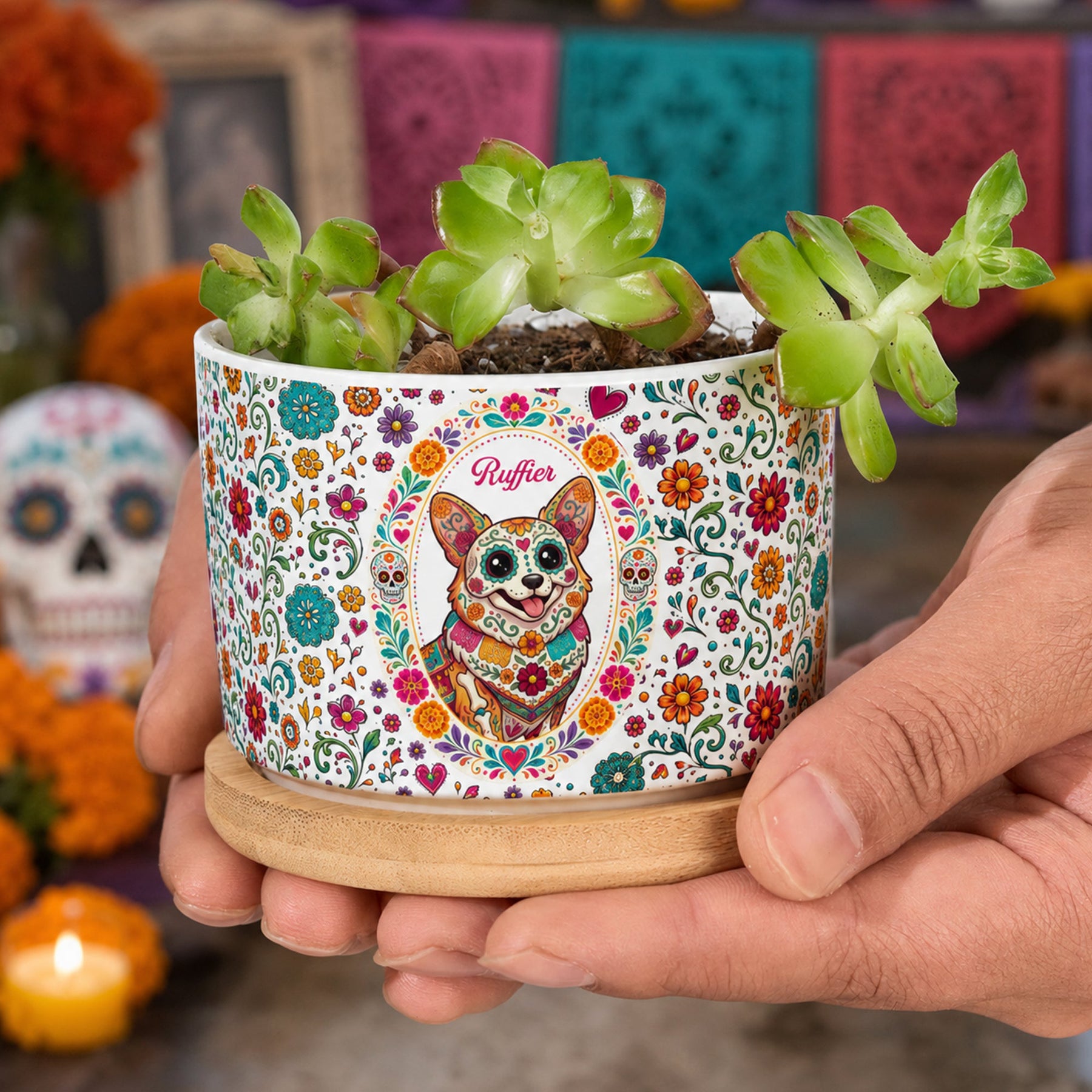 Hispanic Floral Pet Gifts For Pet Owners - Personalized Plant Pot