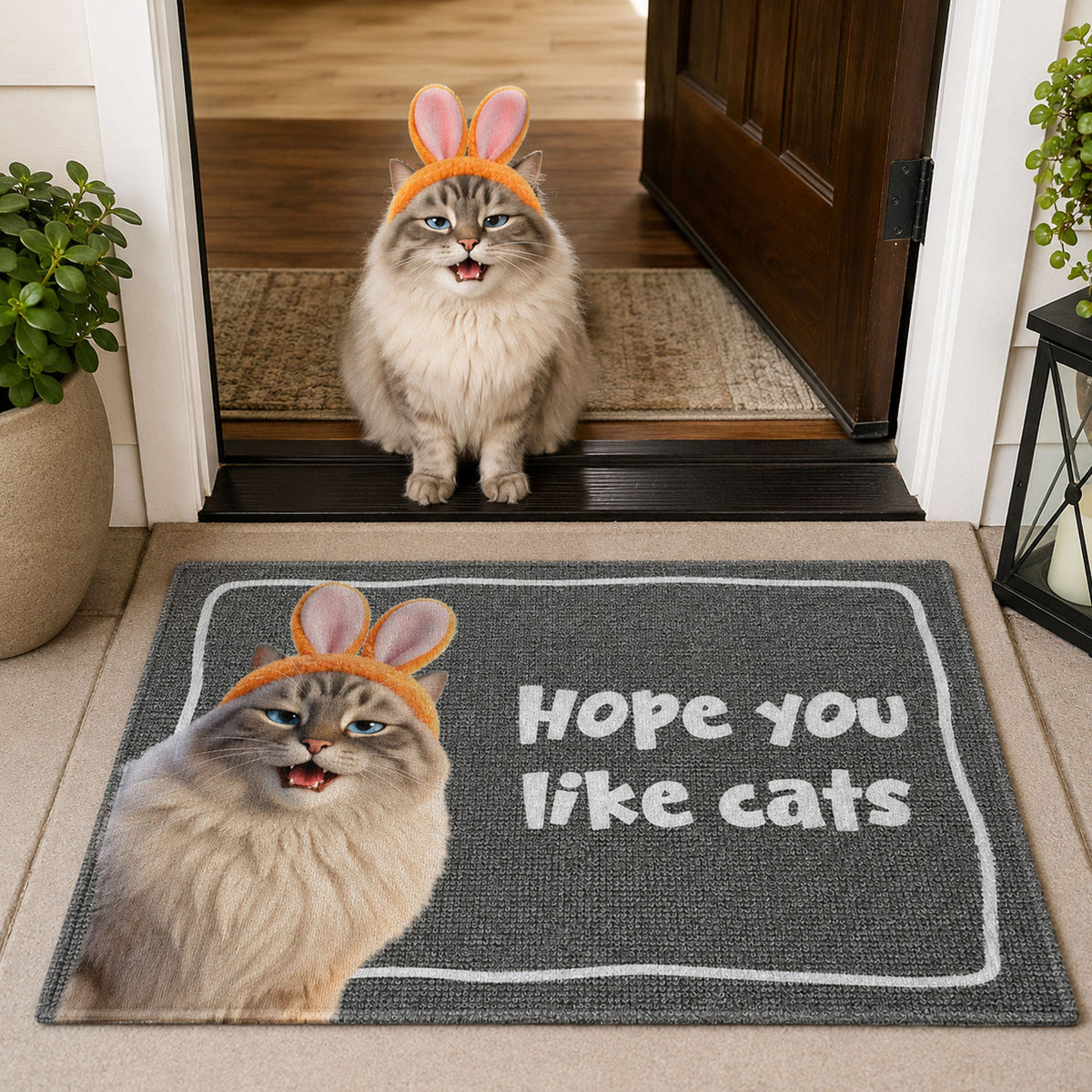 Hope You Like Cats, Dogs - Cartoon Your Pet - Personalized Doormat