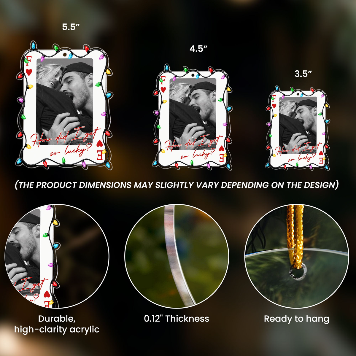How Lucky We Are - Upload Photo Gifts For Couples, Family, Friends - Personalized Ornament
