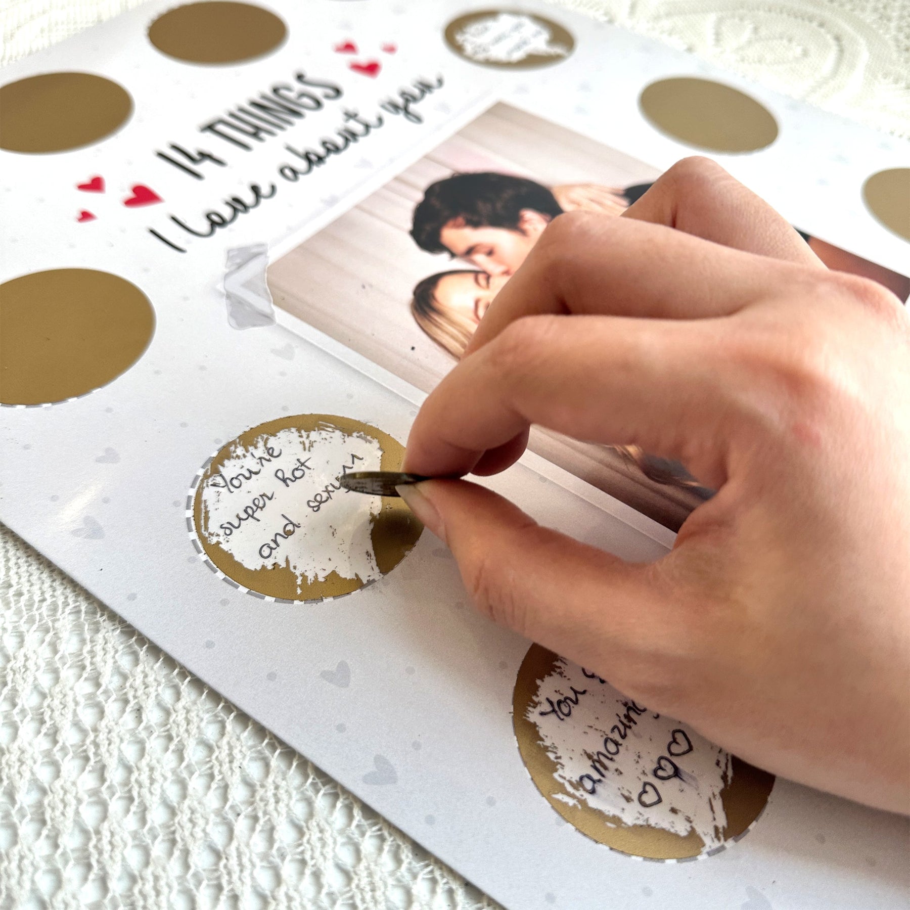 14 Things I Love About You - Personalized Photo Scratch-Off Poster