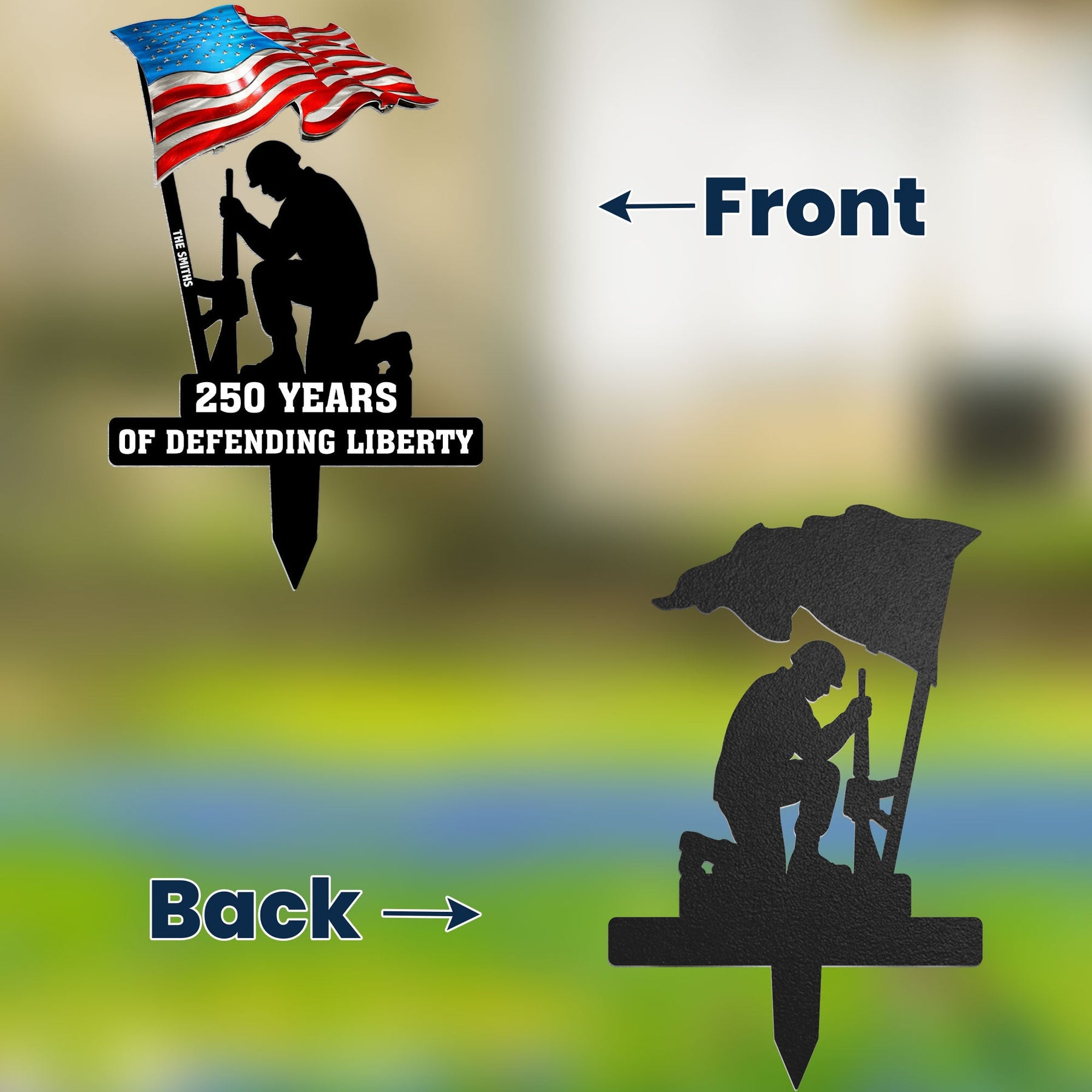 250 Years Of Defending Liberty - Personalized Metal Garden Stake