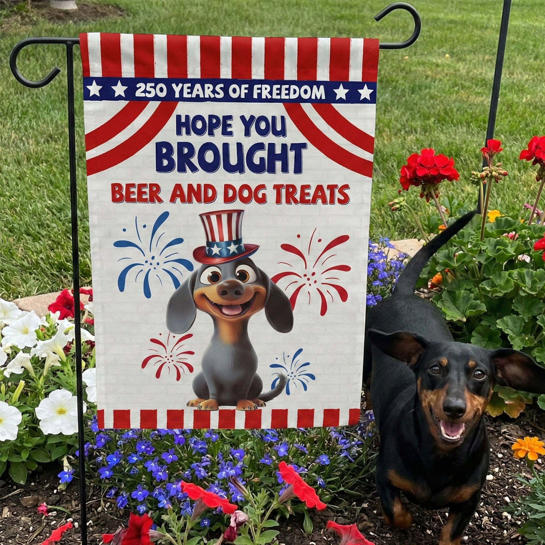 250 Years Of Freedom Hope You Brought Beer And Dog Treats - Personalized Flag