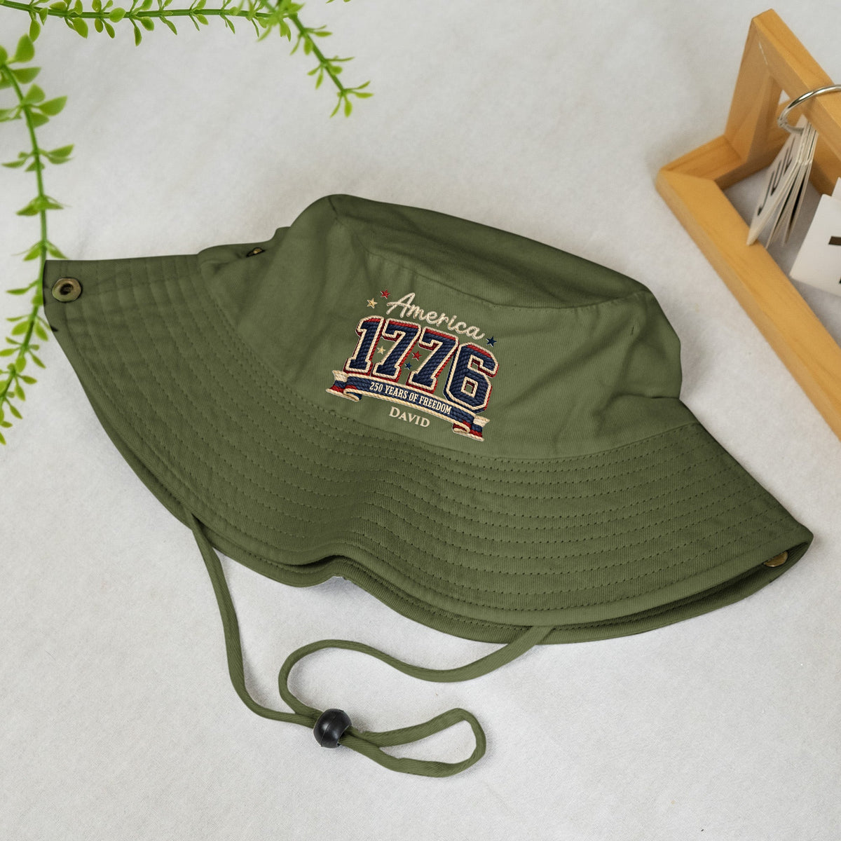 250 Years Of Freedom Faux Pattern - Personalized Bucket Hat