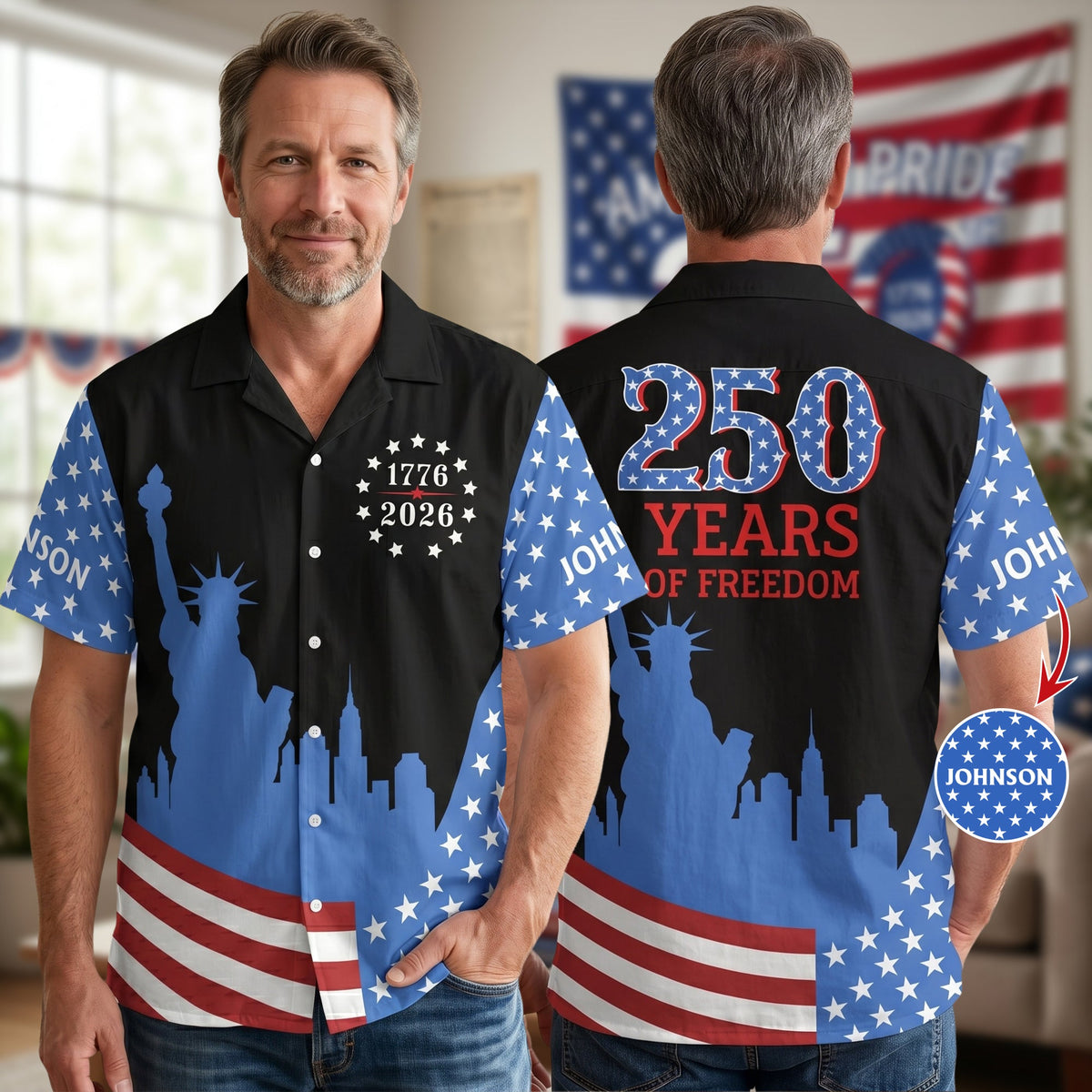 250 Years Of Freedom - Personalized Hawaiian Shirt