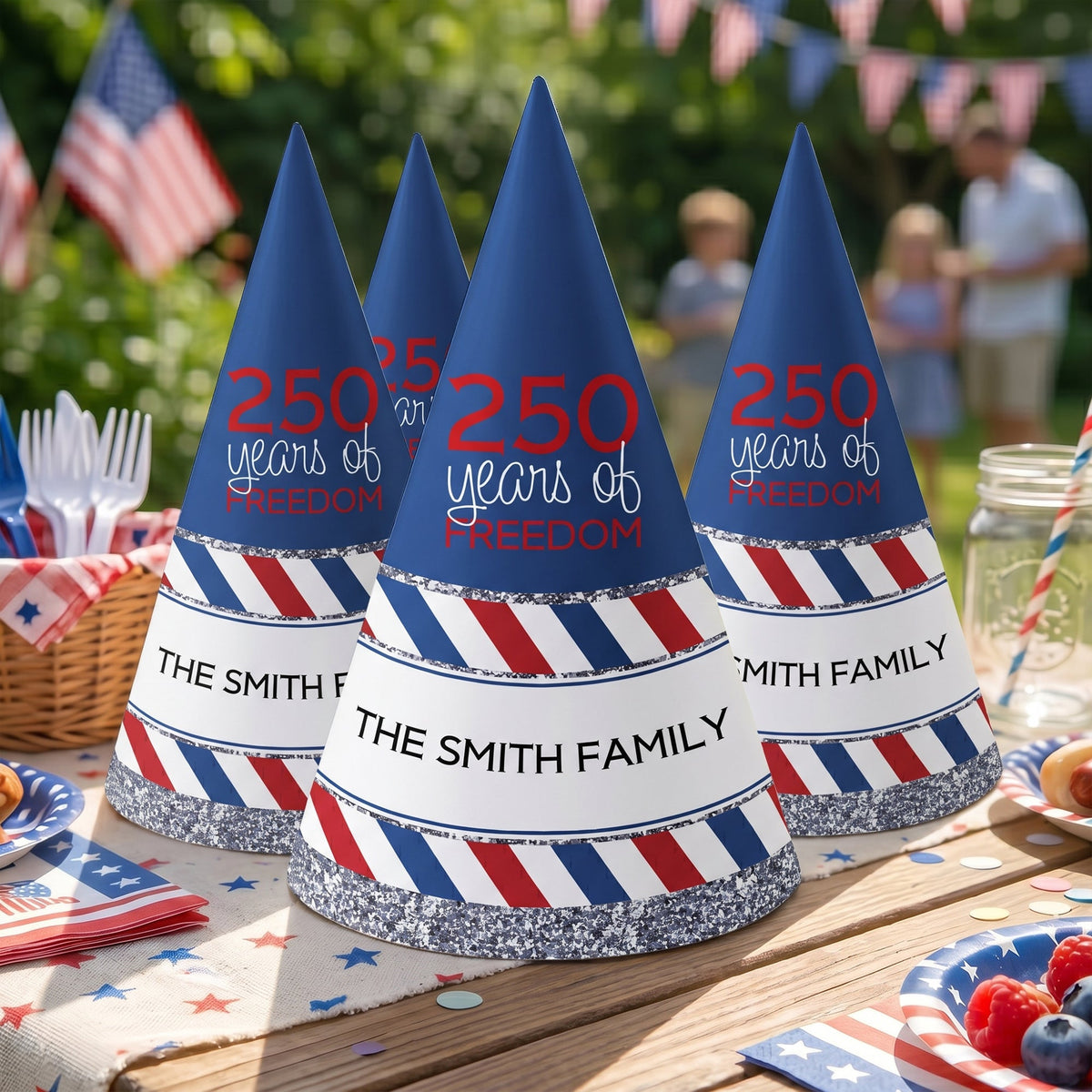 250 Years Of Freedom - Personalized Party Hats