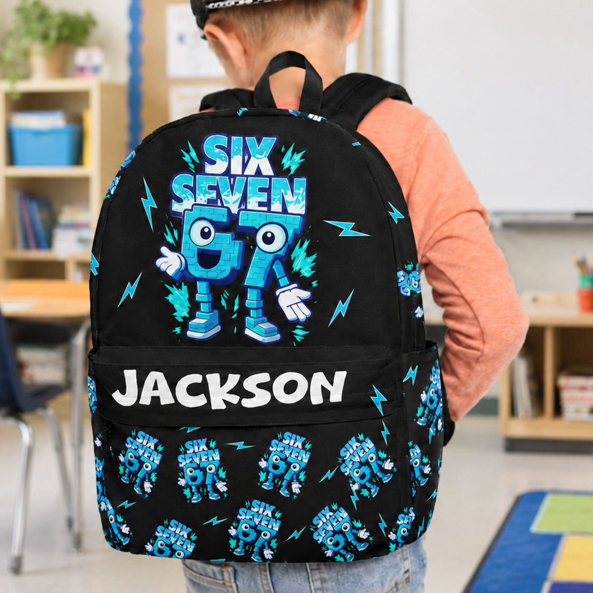 67 Brainrot Kid Gaming - Personalized Backpack