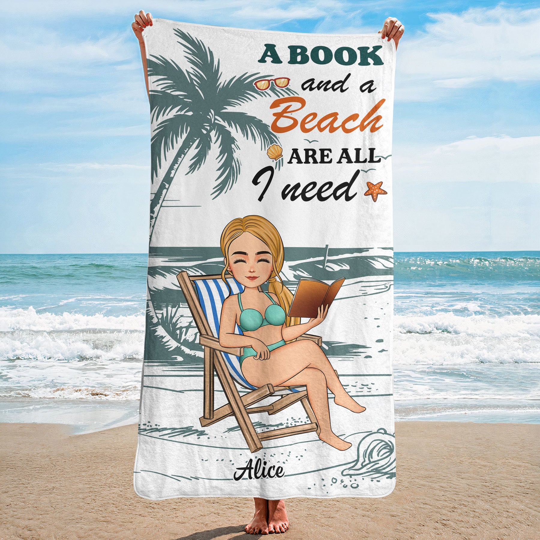 A Book And A Beach Are All I Need - Personalized Quick-Dry Beach Towel
