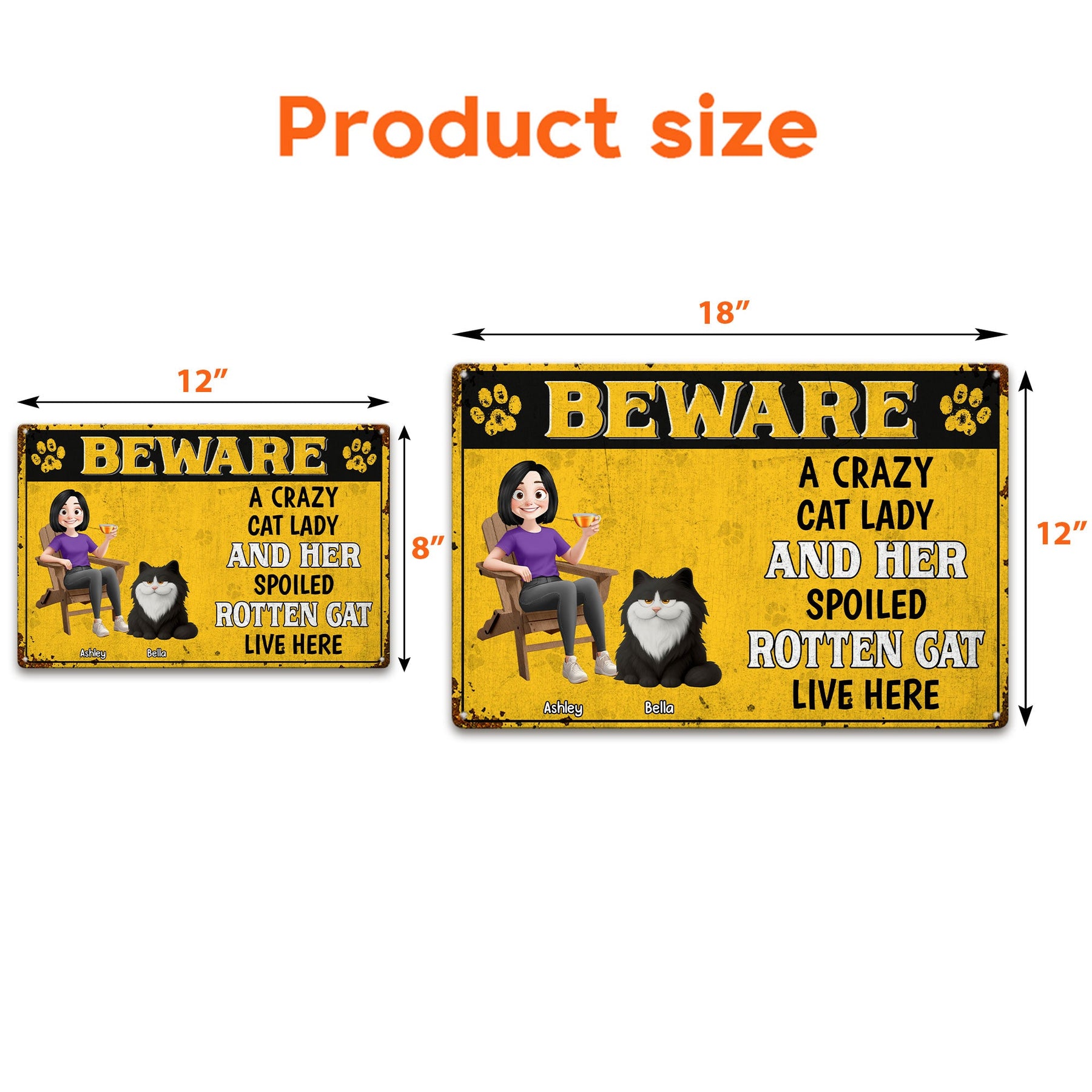A Crazy Cat Lady & Her Spoiled Rotten Cats Live Here - Personalized Metal Sign