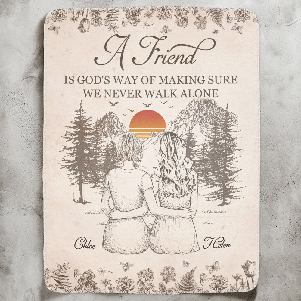 A Friend Is God's Way Of - Personalized Blanket