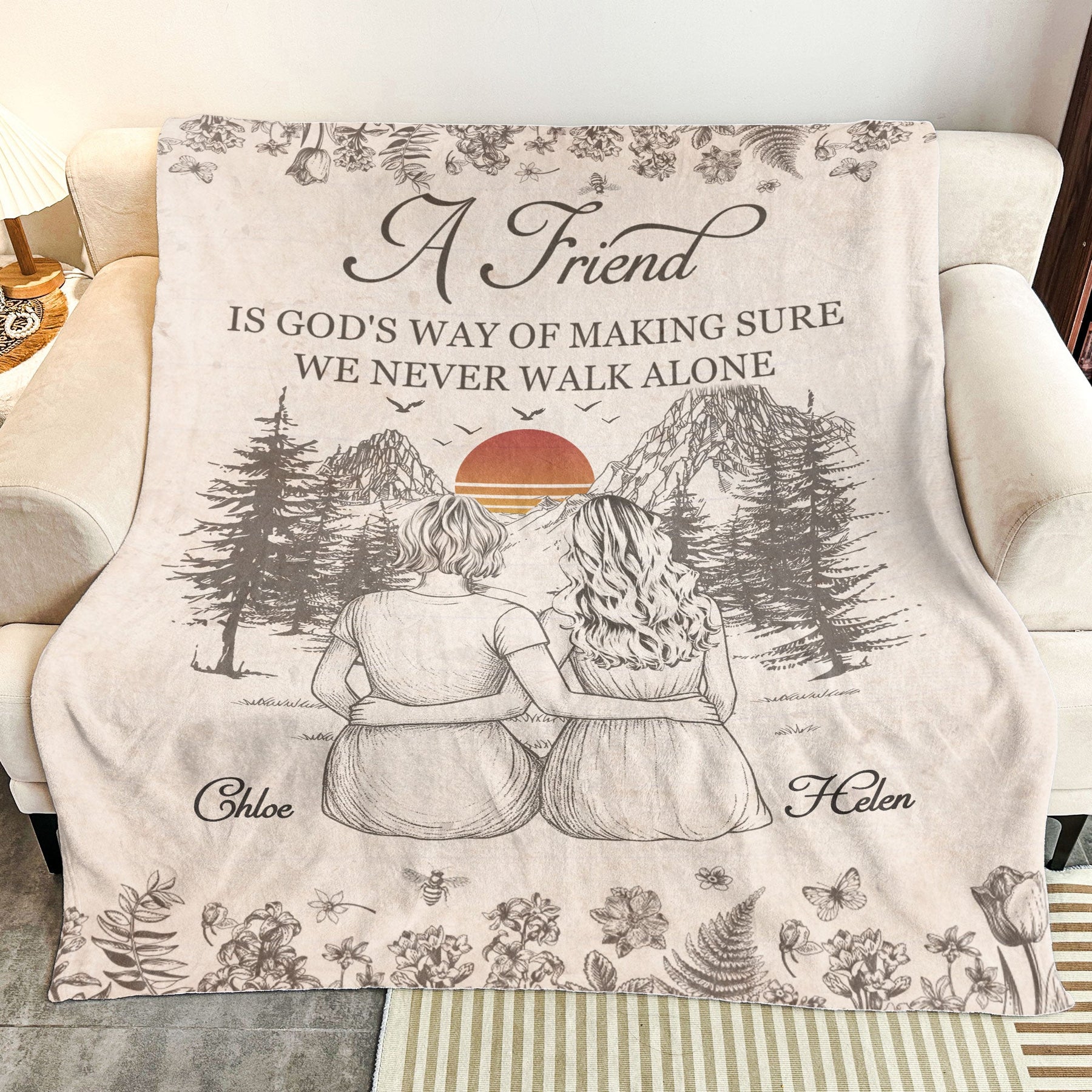 A Friend Is God's Way Of - Personalized Blanket