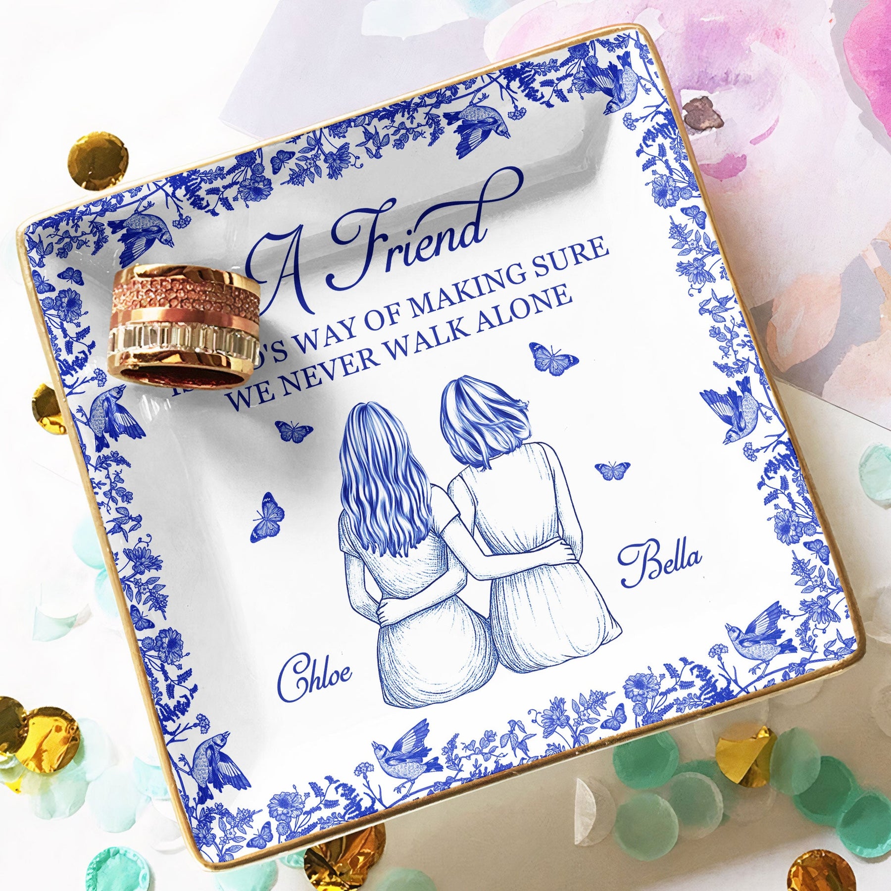 A Friend Is God's Way Of - Personalized Jewelry Dish