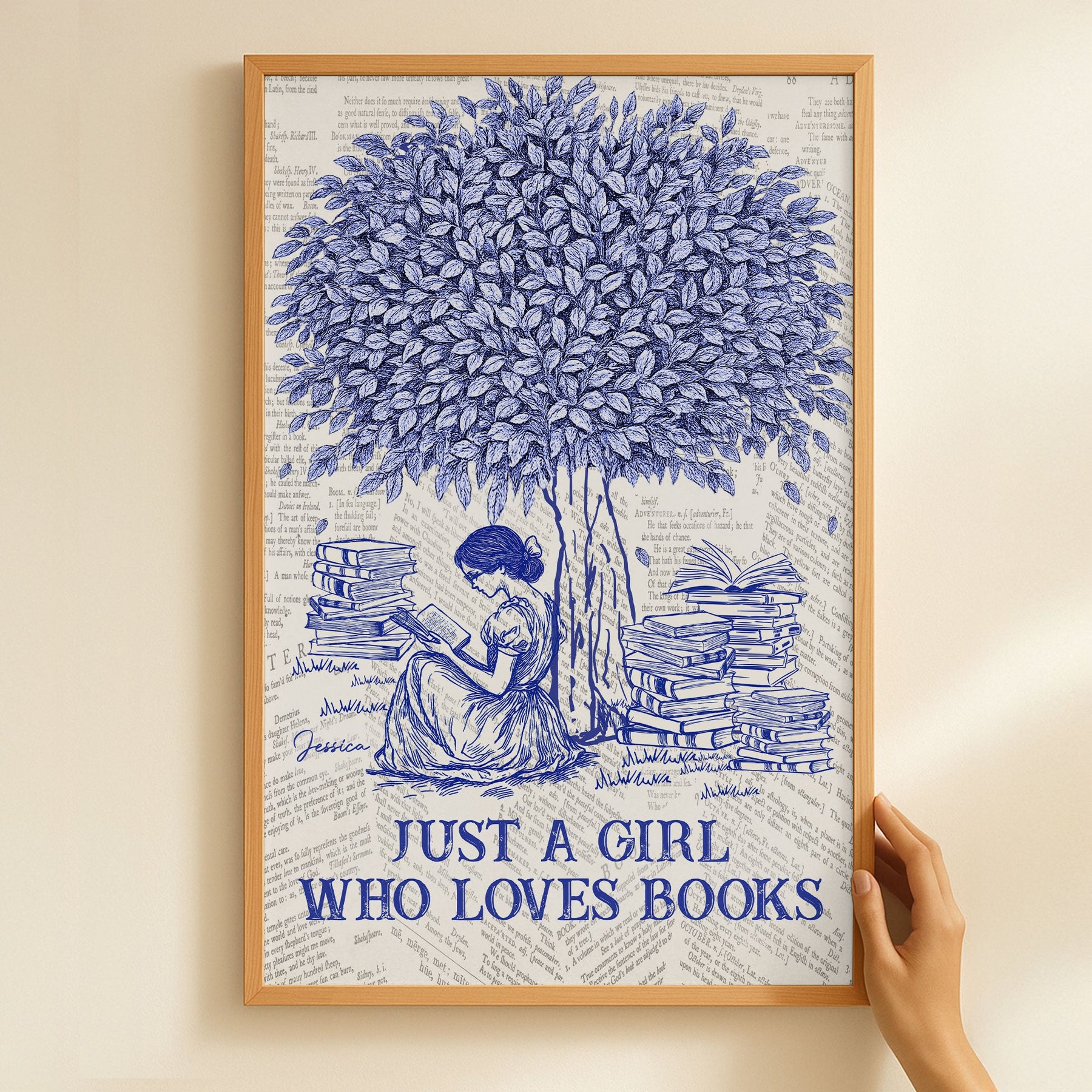 A Girl Who Loves Books - Personalized Poster