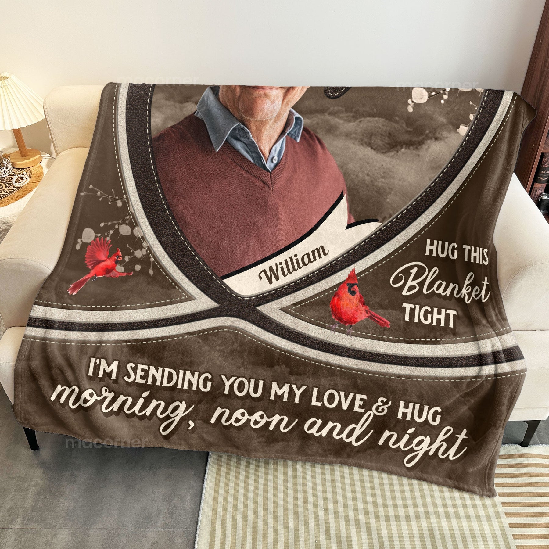 A Hug From Heaven I'm Sending You My Love & Hug - Personalized Photo Blanket