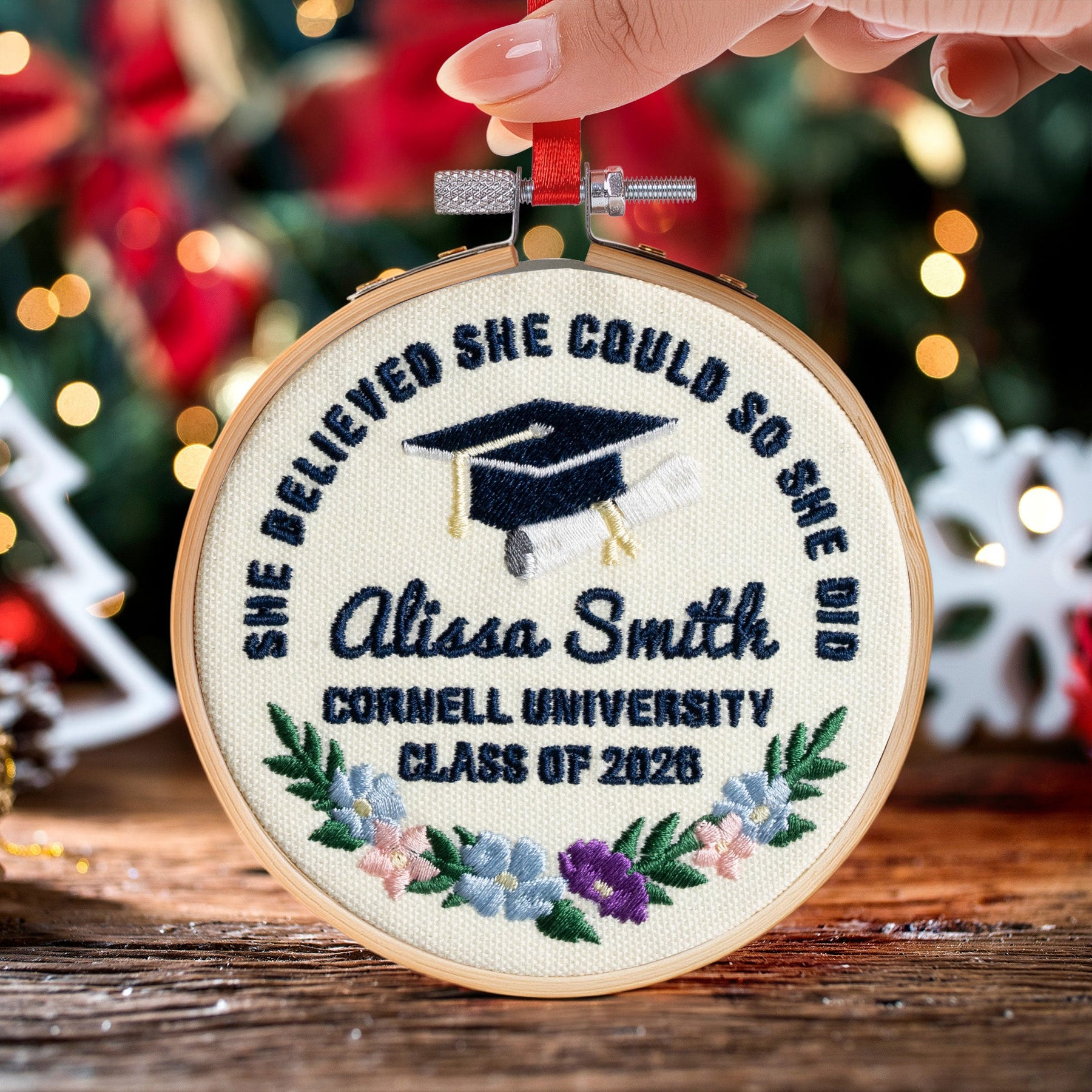 A Sweet Ending To A New Beginning Graduation Gift - Personalized Embroidered Ornament