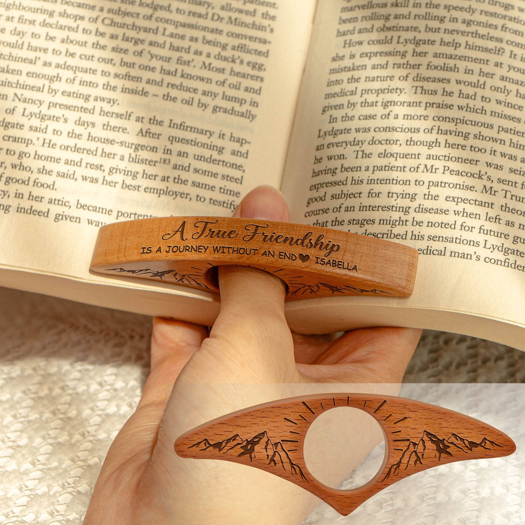 A True Friendship Is A Journey Without An End - Personalized Book Page Holder