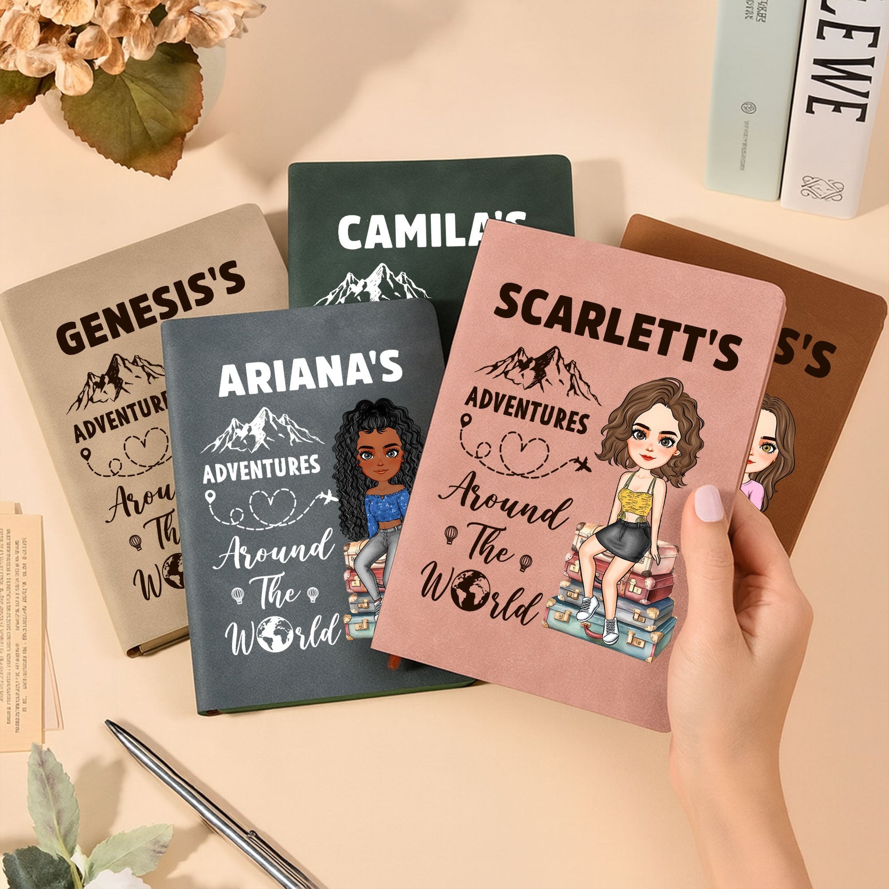 Adventures Around The World - Personalized Leather Journal