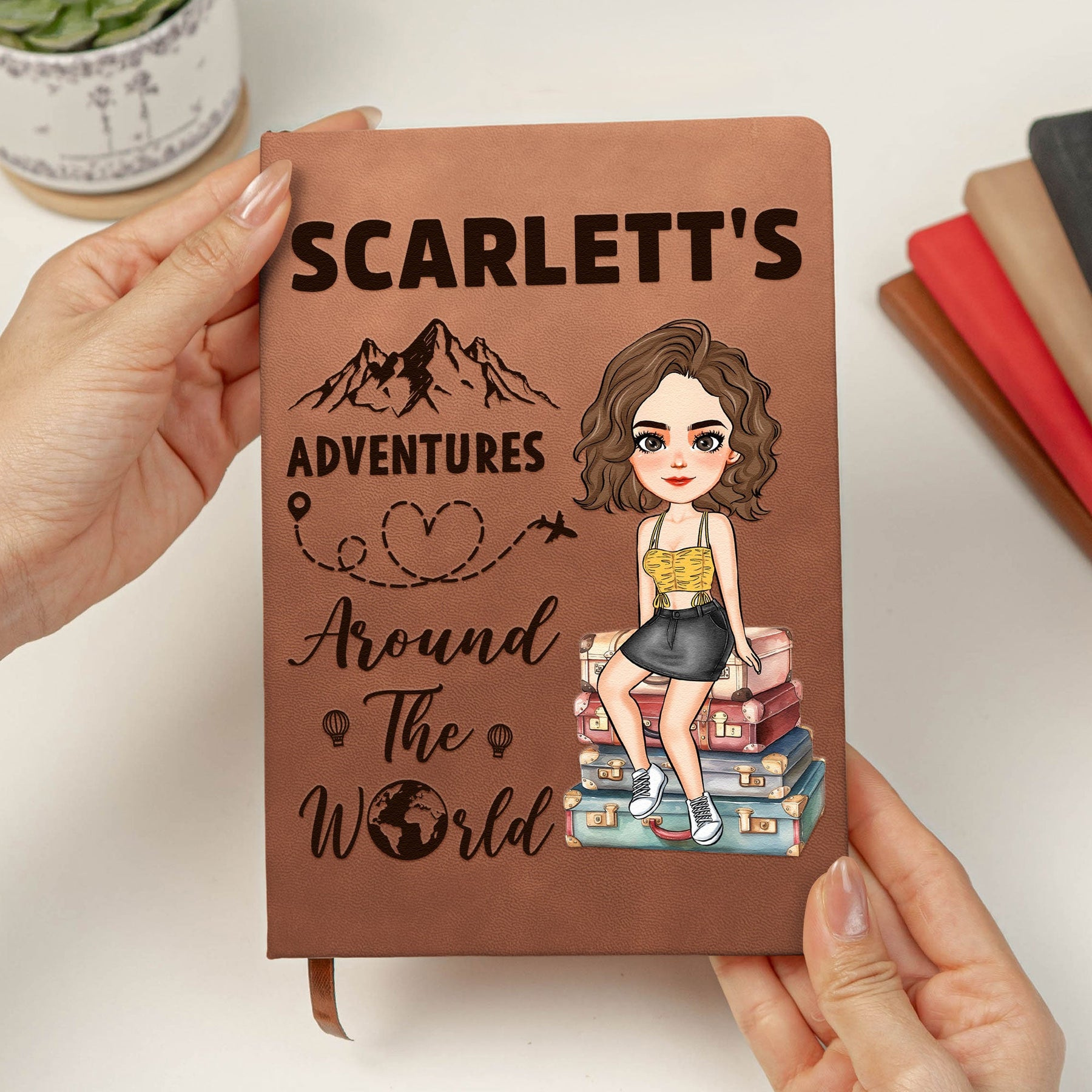 Adventures Around The World - Personalized Leather Journal