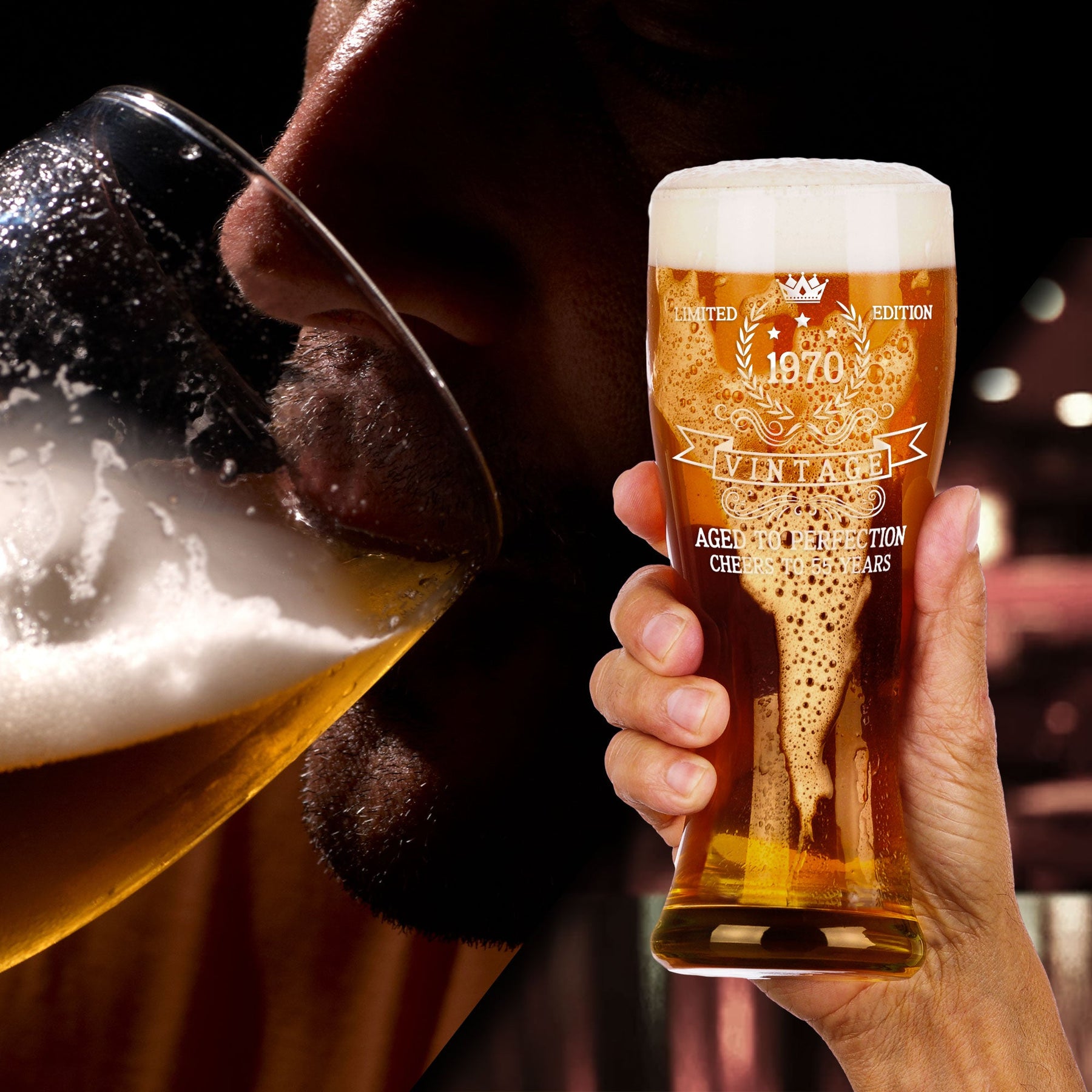 Aged To Perfection - Personalized Pilsner Glass