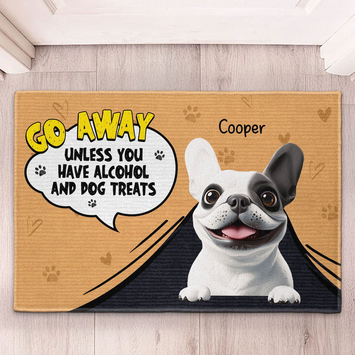 Alcohol And Dog Treats - Personalized Doormat