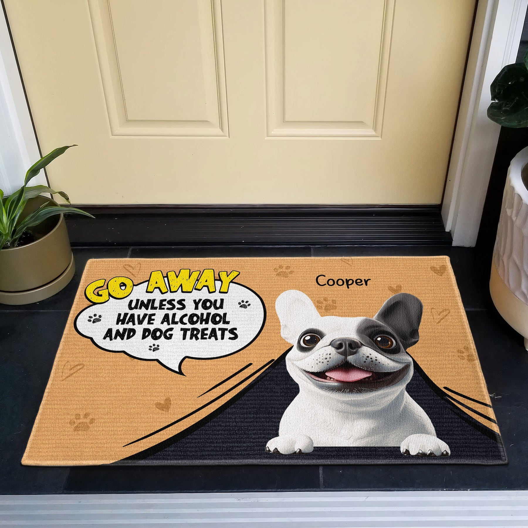 Alcohol And Dog Treats - Personalized Doormat